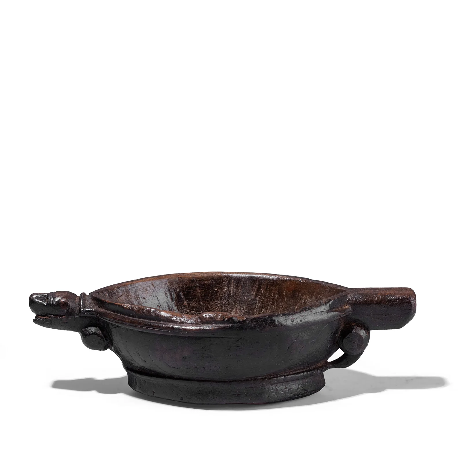 Carved Teak Kharal - Opium Grinder -19th Century - Image 2