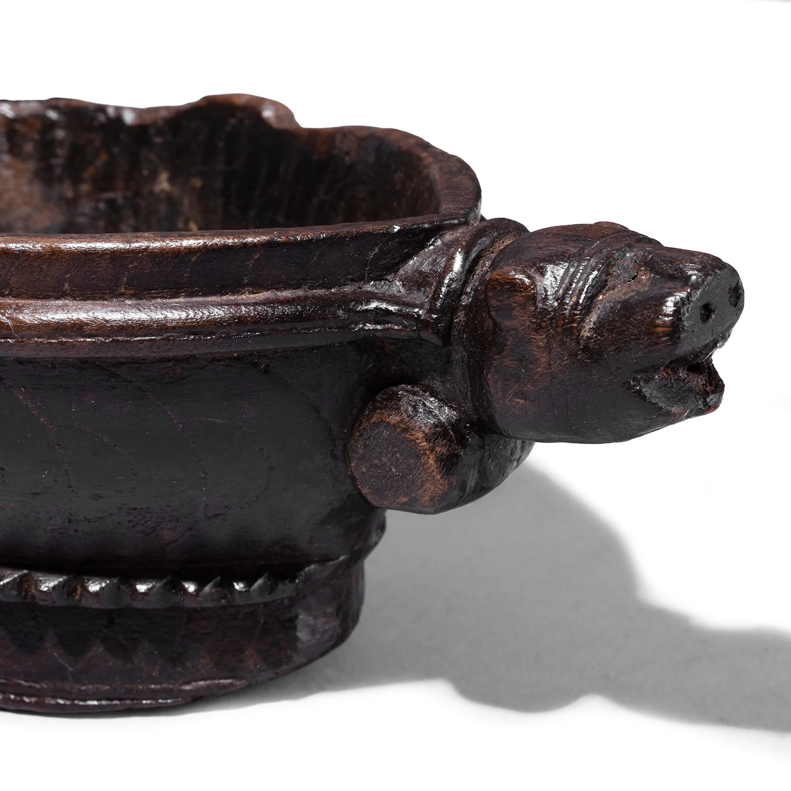 Carved Teak Kharal - Opium Grinder -19th Century - Image 3