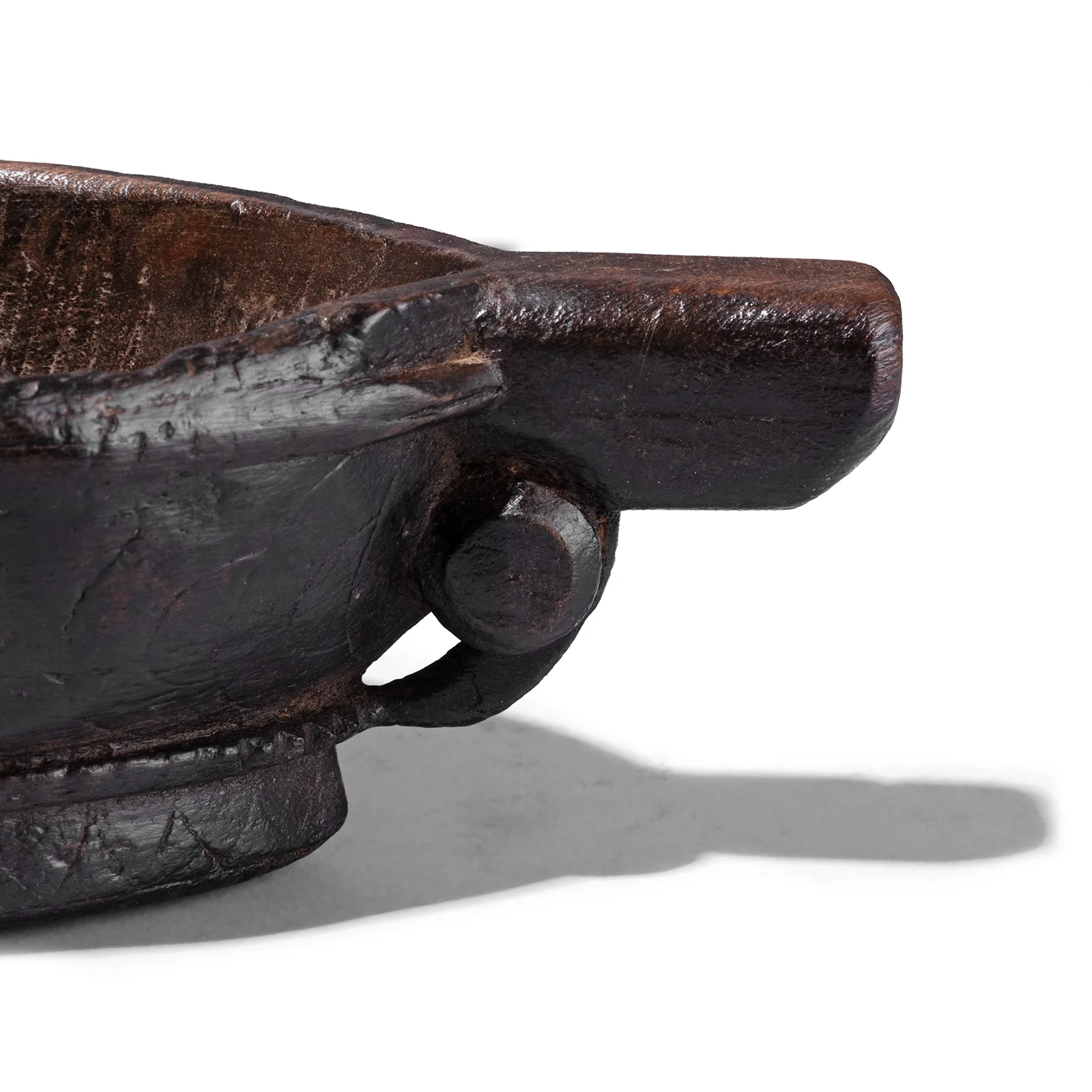 Carved Teak Kharal - Opium Grinder -19th Century - Image 4