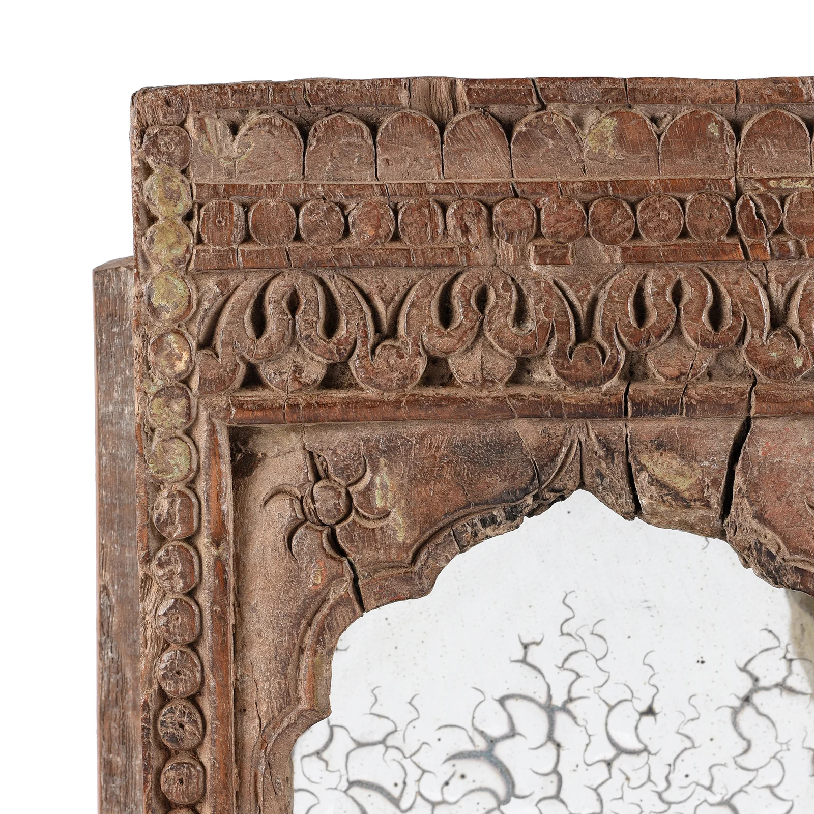 Carved Indian Teak Mirror From Rajasthan - Ca 1920 - Image 2
