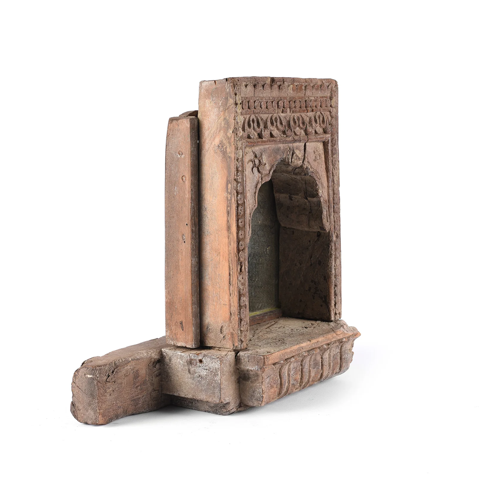 Carved Indian Teak Mirror From Rajasthan - Ca 1920 - Image 3