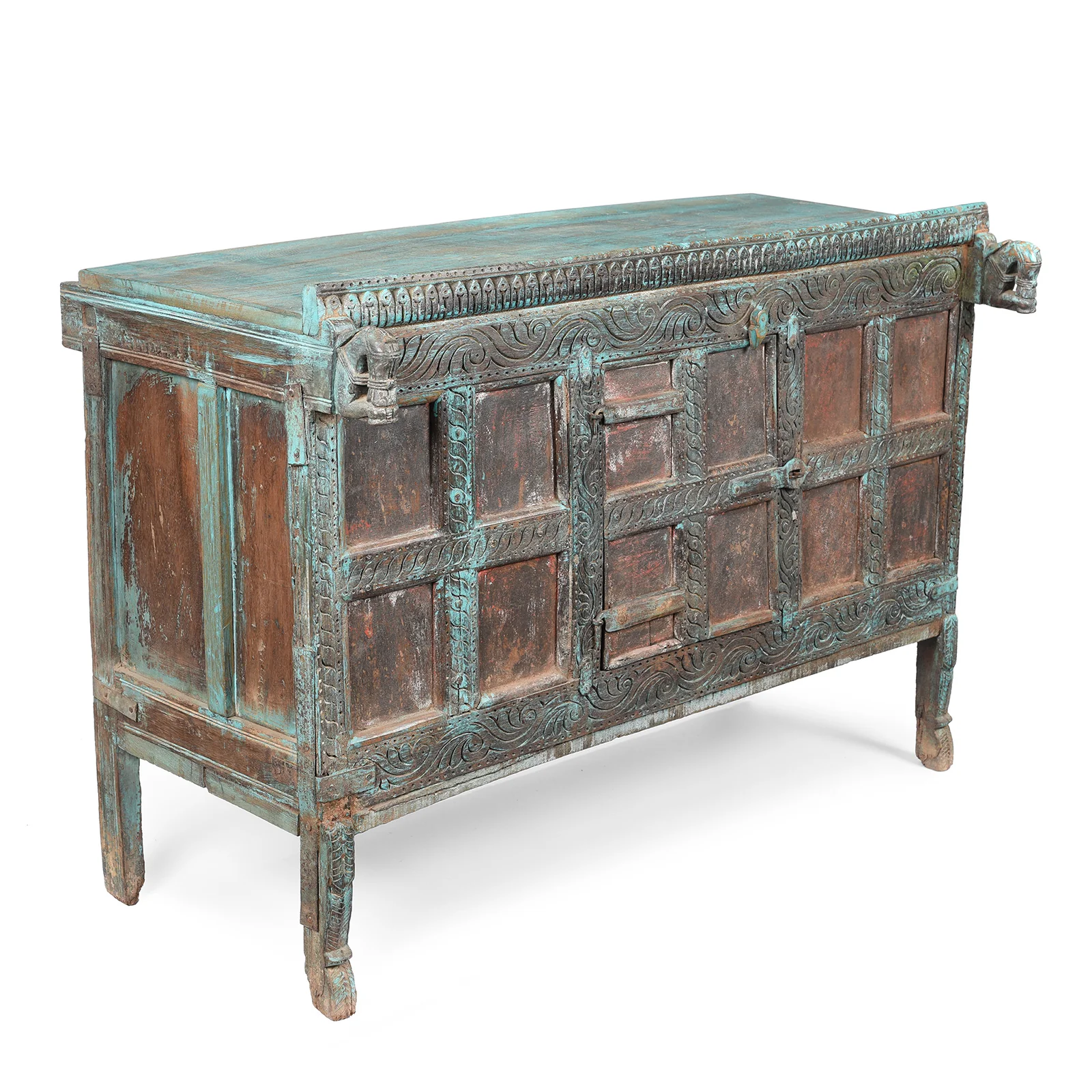 Painted Teak Manjus Dowry Chest From Saurashtra - 19thC - Image 5