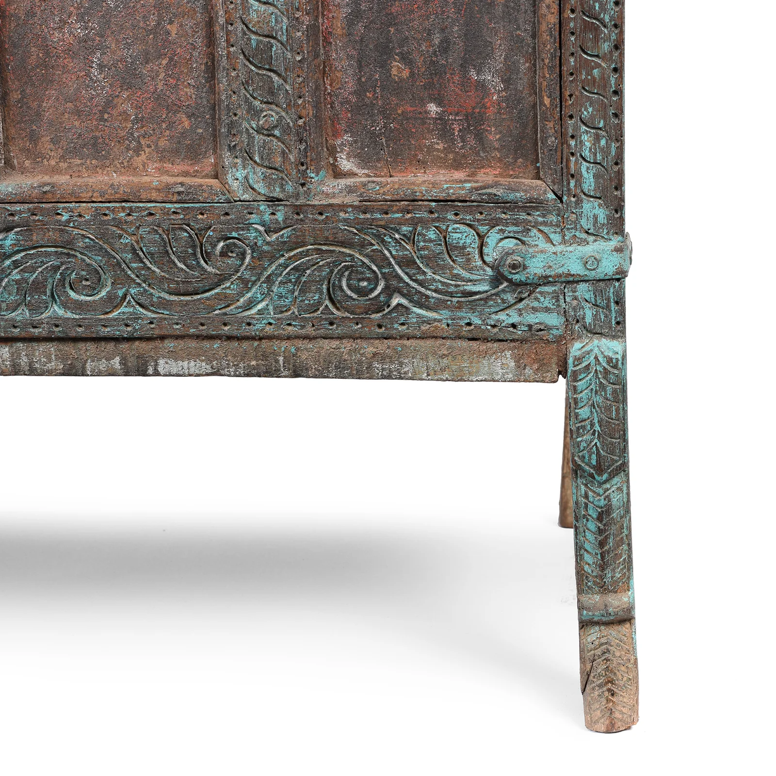 Painted Teak Manjus Dowry Chest From Saurashtra - 19thC - Image 7