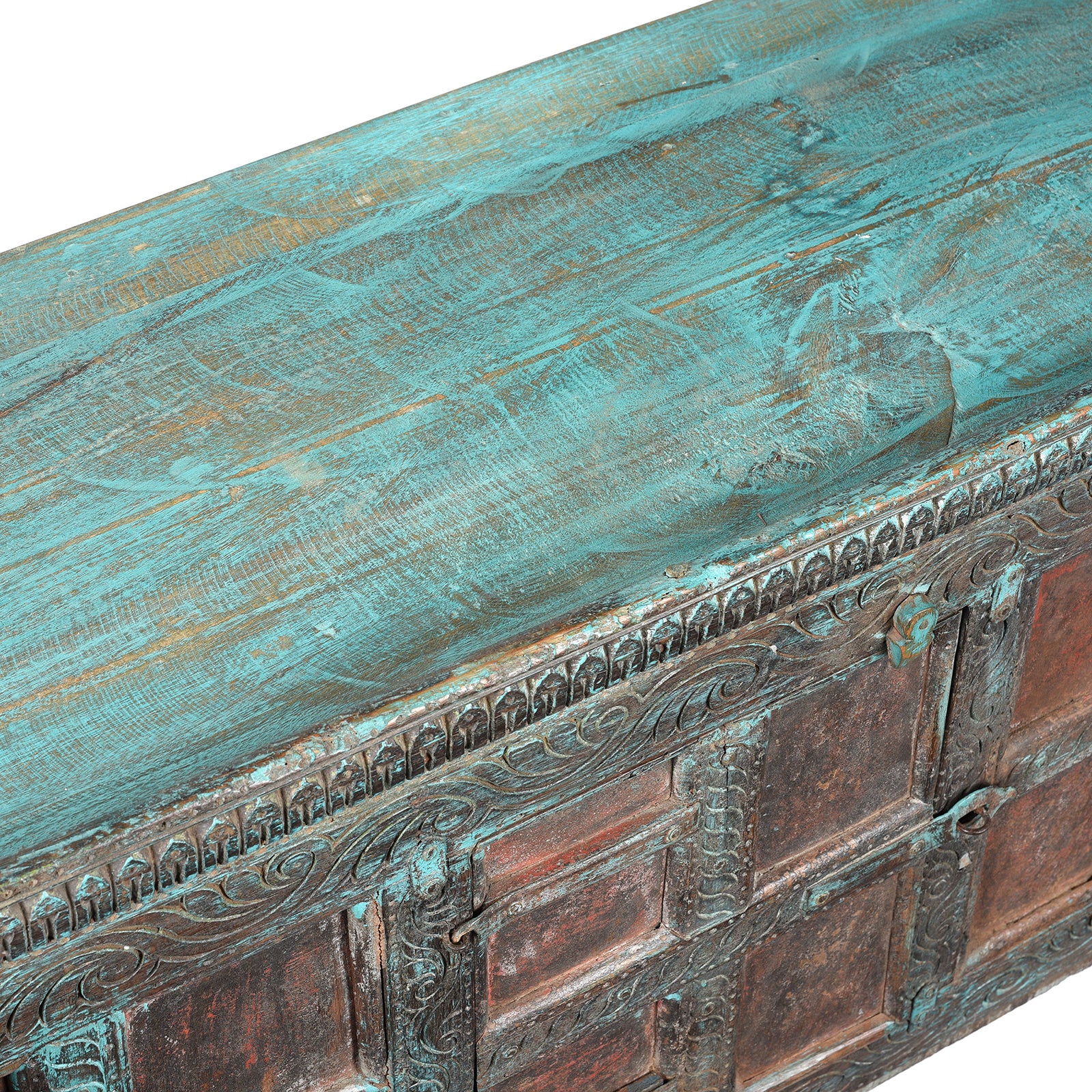 Painted Teak Manjus Dowry Chest From Saurashtra - 19thC - Image 9