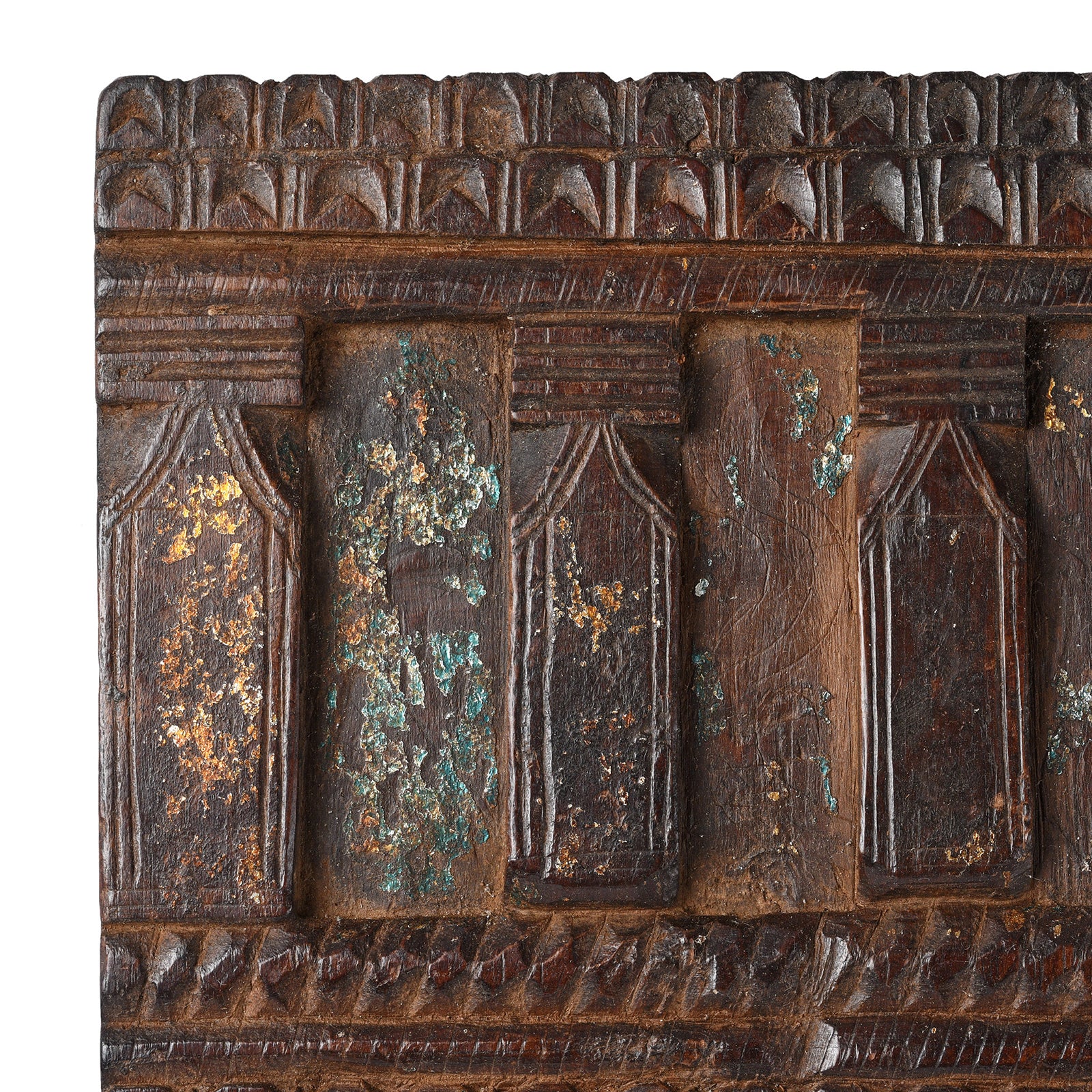 Carved Teak Votive Panel From Andra Pradesh - Early 20thC - Image 4