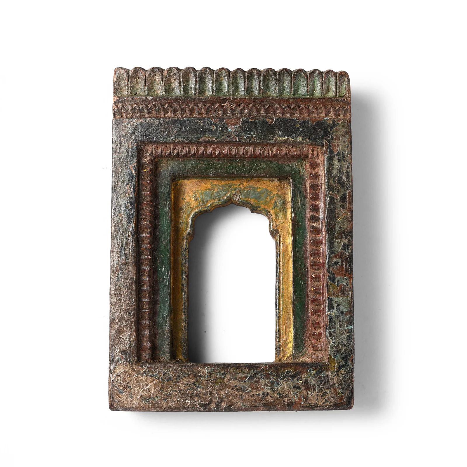 Carved Teak Votive Panel From Andhra Pradesh - Ca 1920's