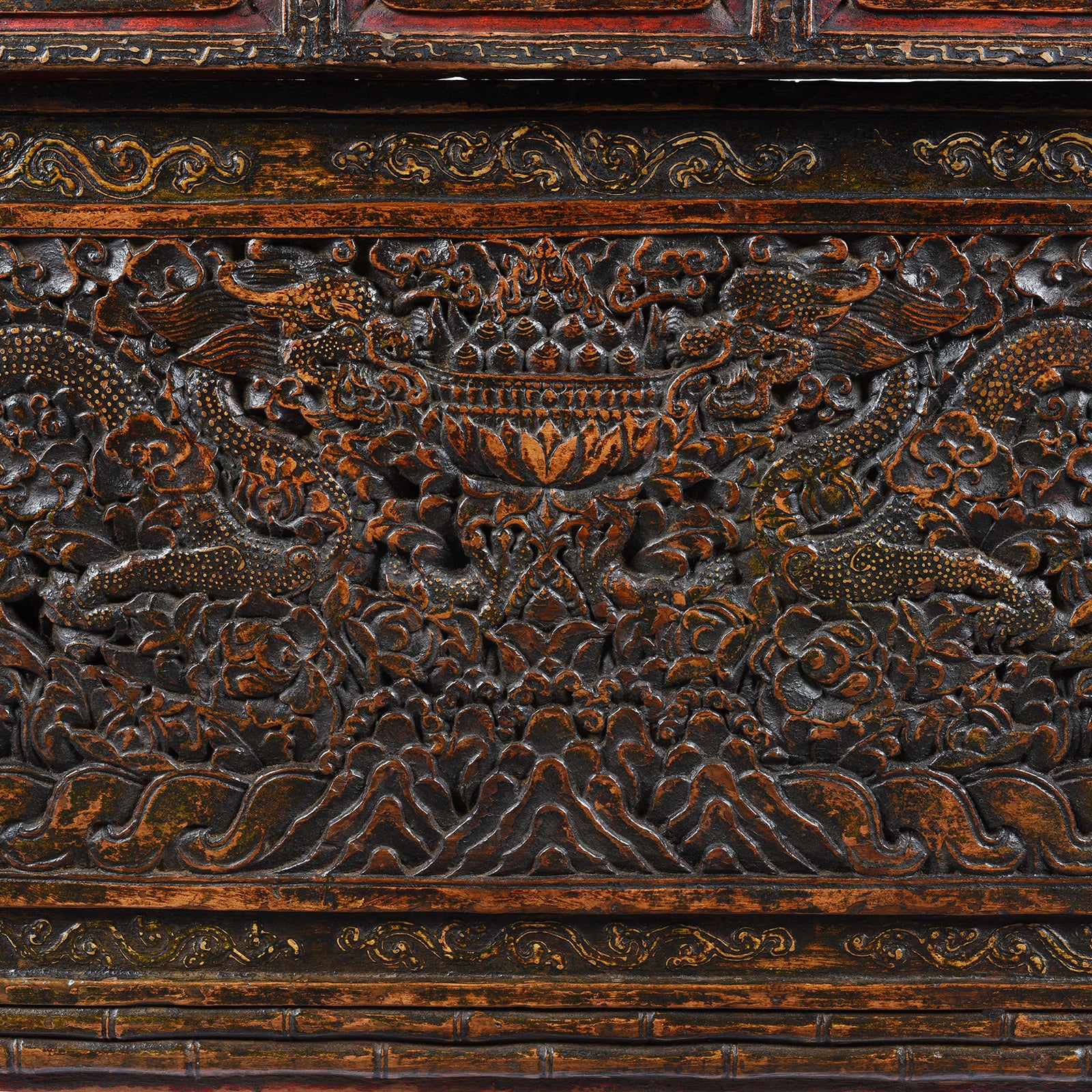Carved Tibetan Prayer Table from Central Tibet - 18thC - Image 3