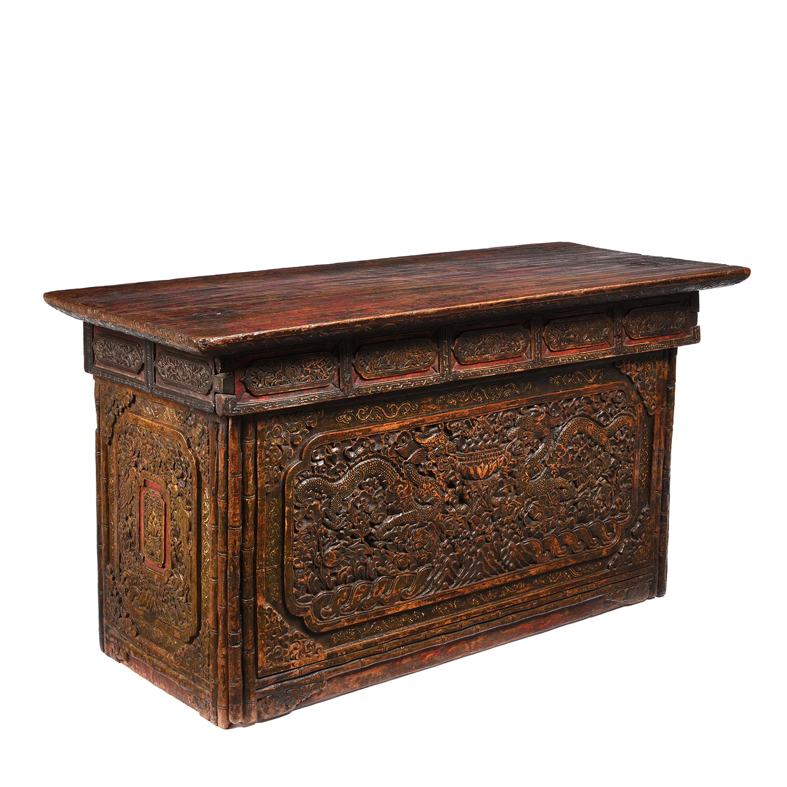 Carved Tibetan Prayer Table from Central Tibet - 18thC - Image 4