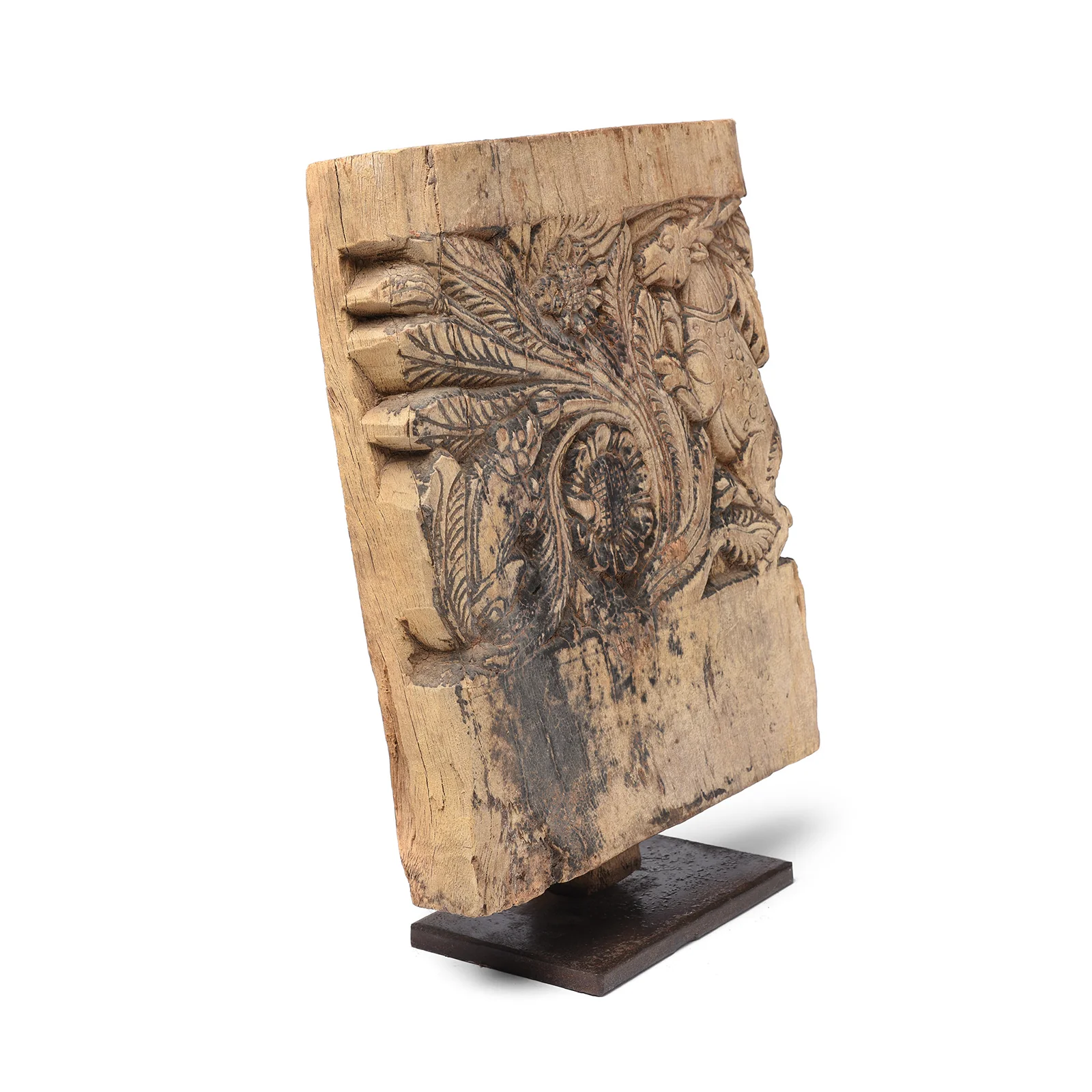 Carved Antelope & Squirrel Panel From A Ratha Yatra Chariot - 19thC - Image 2