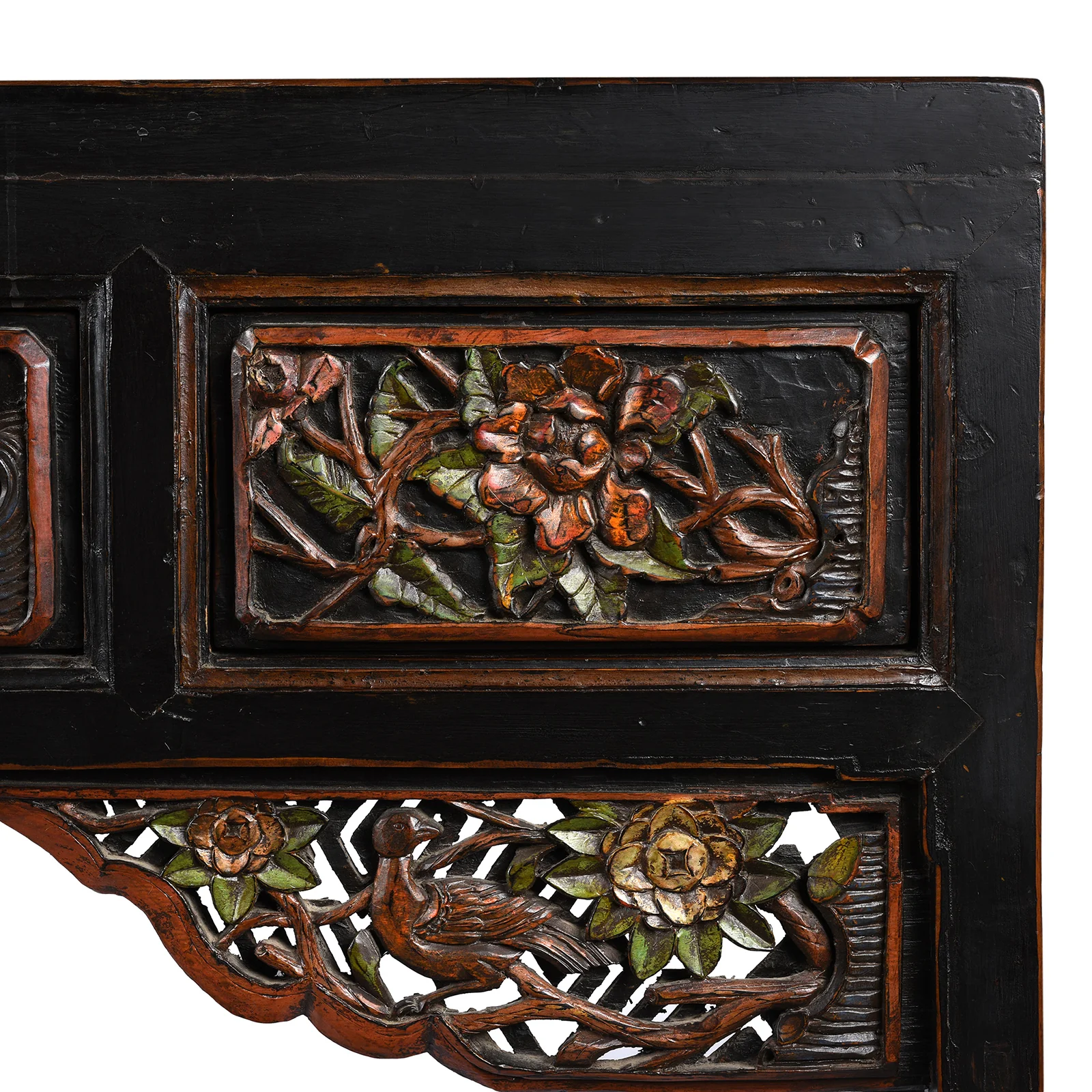 Carved Black Lacquer Elm Altar Table From Gansu -19th Century - Image 6