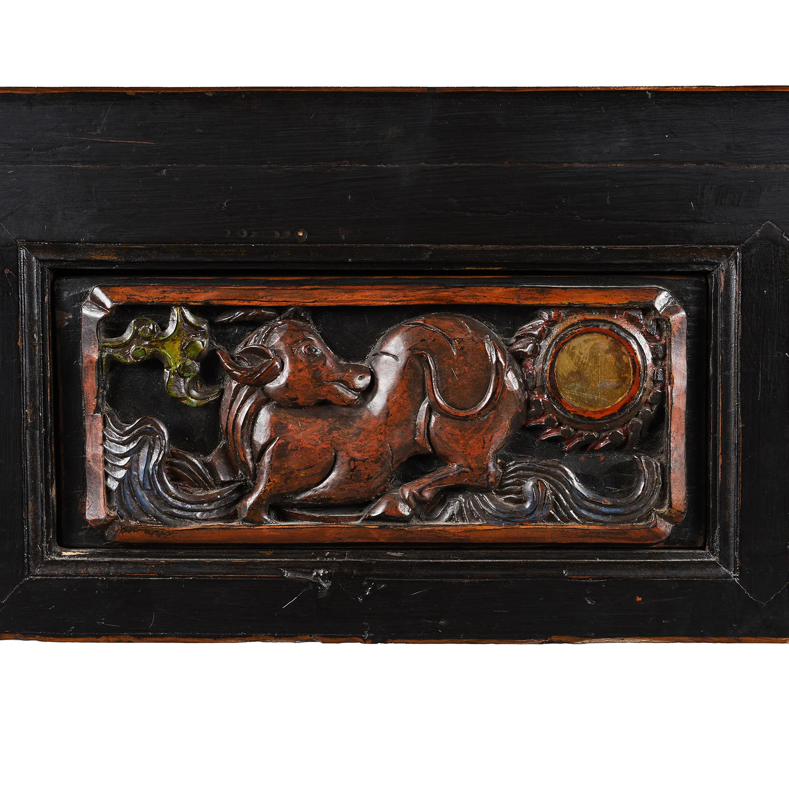 Carved Black Lacquer Elm Altar Table From Gansu -19th Century - Image 8