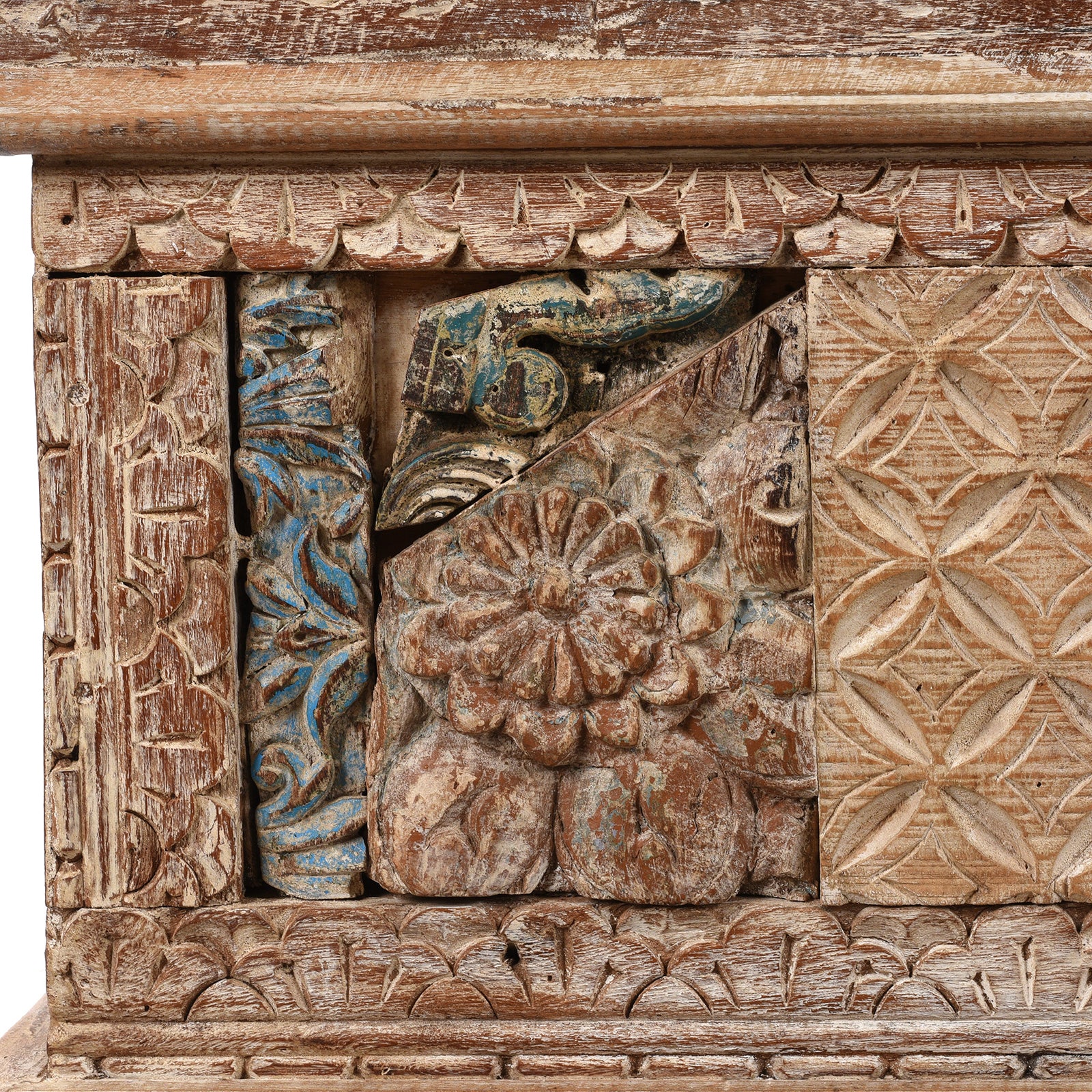 Carved Blanket Chest Made From Reclaimed Teak - Image 2