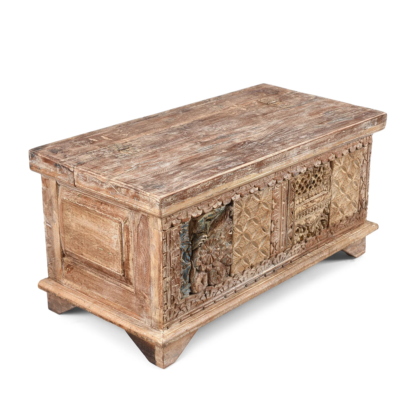 Carved Blanket Chest Made From Reclaimed Teak - Image 3
