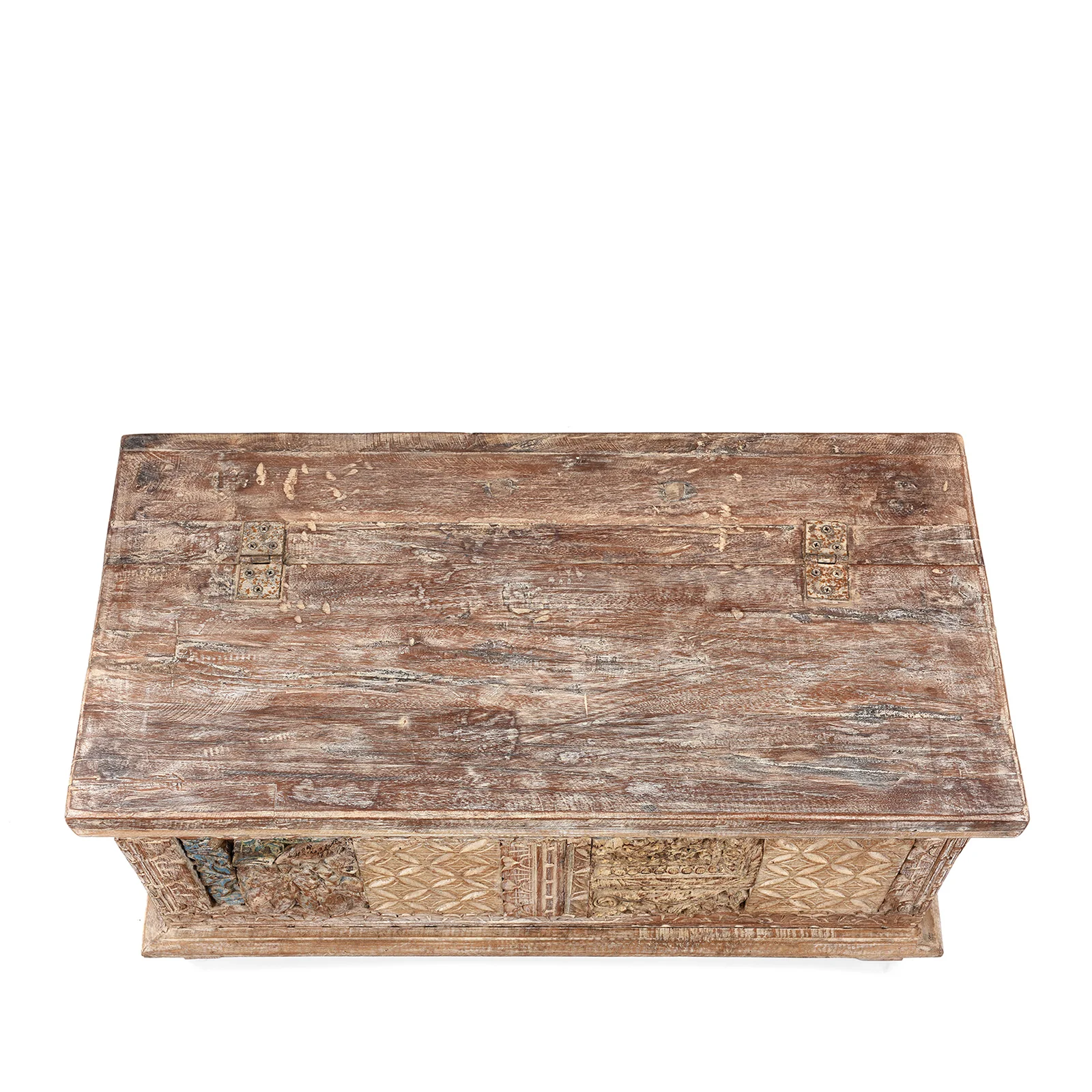 Carved Blanket Chest Made From Reclaimed Teak - Image 4