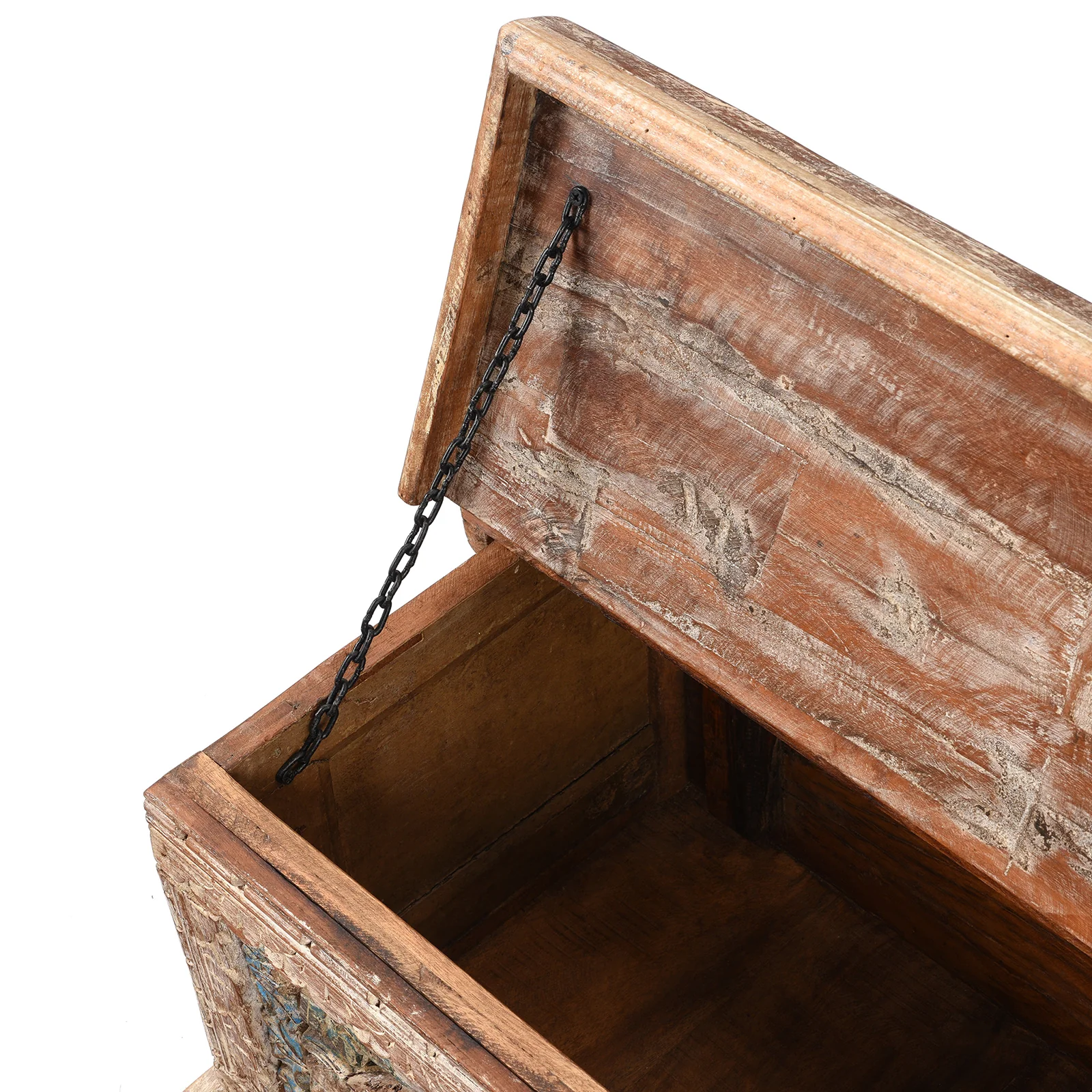 Carved Blanket Chest Made From Reclaimed Teak - Image 6