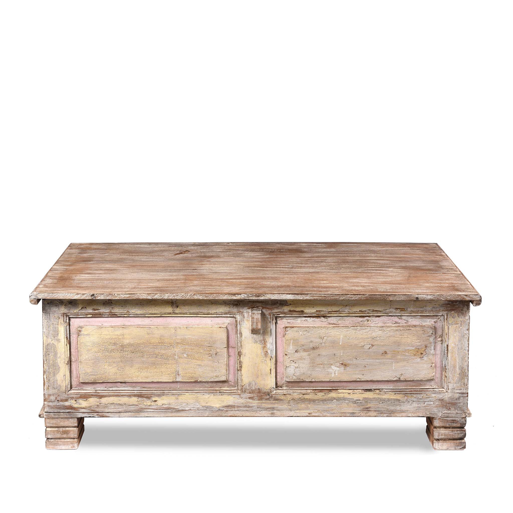 Carved Blanket Chest Made From Reclaimed Painted Teak - Image 11