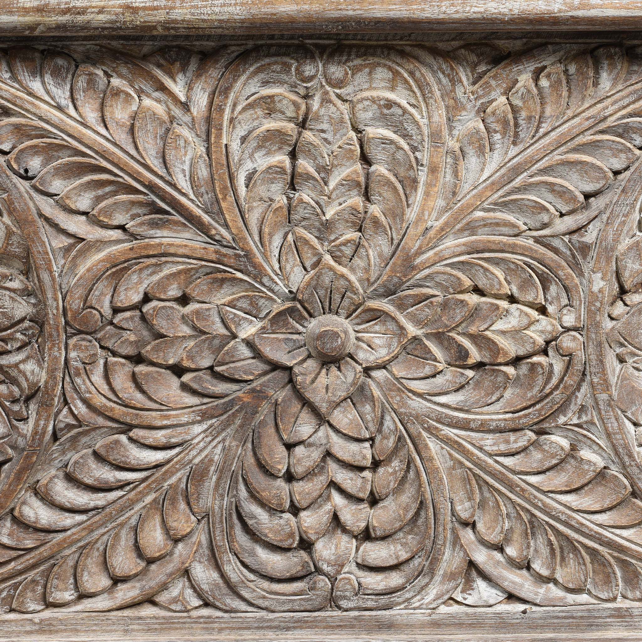 Carved Blanket Chest Made From Reclaimed Painted Teak - Image 4