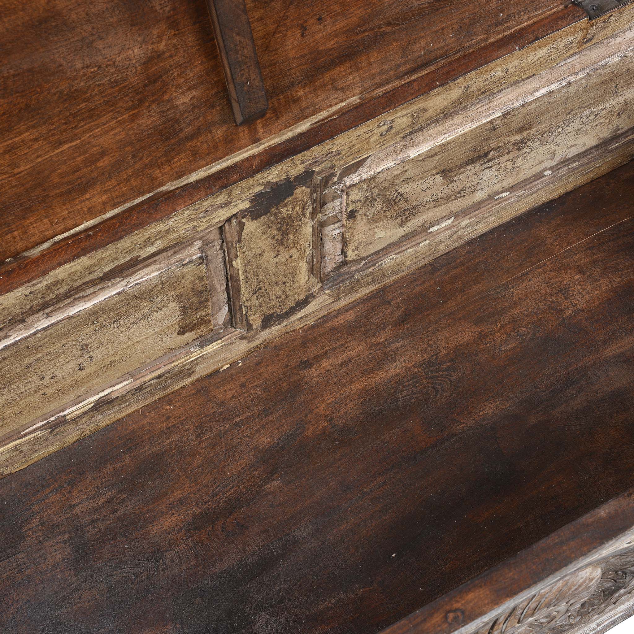 Carved Blanket Chest Made From Reclaimed Painted Teak - Image 9