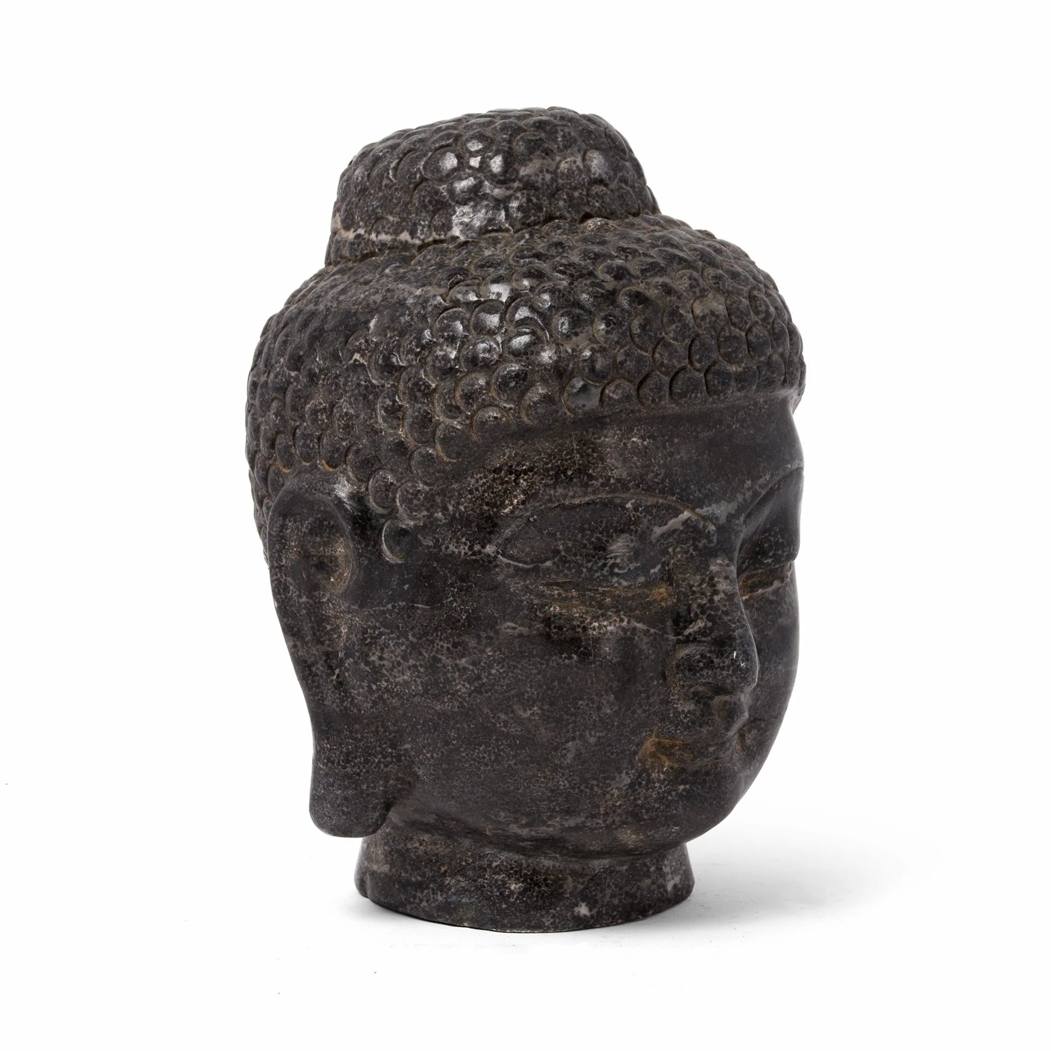 Carved Buddha Head - Grey Stone - Image 2