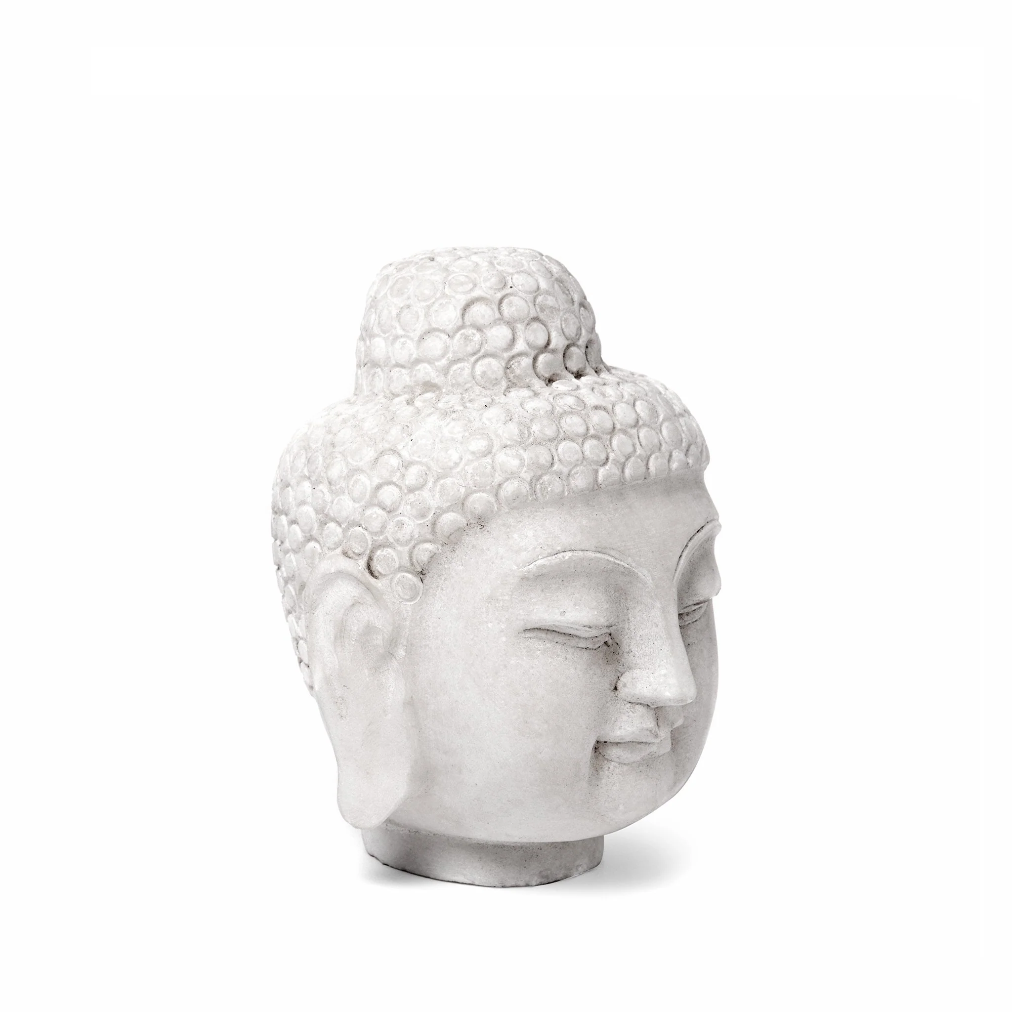 Carved Buddha Head - White Marble - Image 3