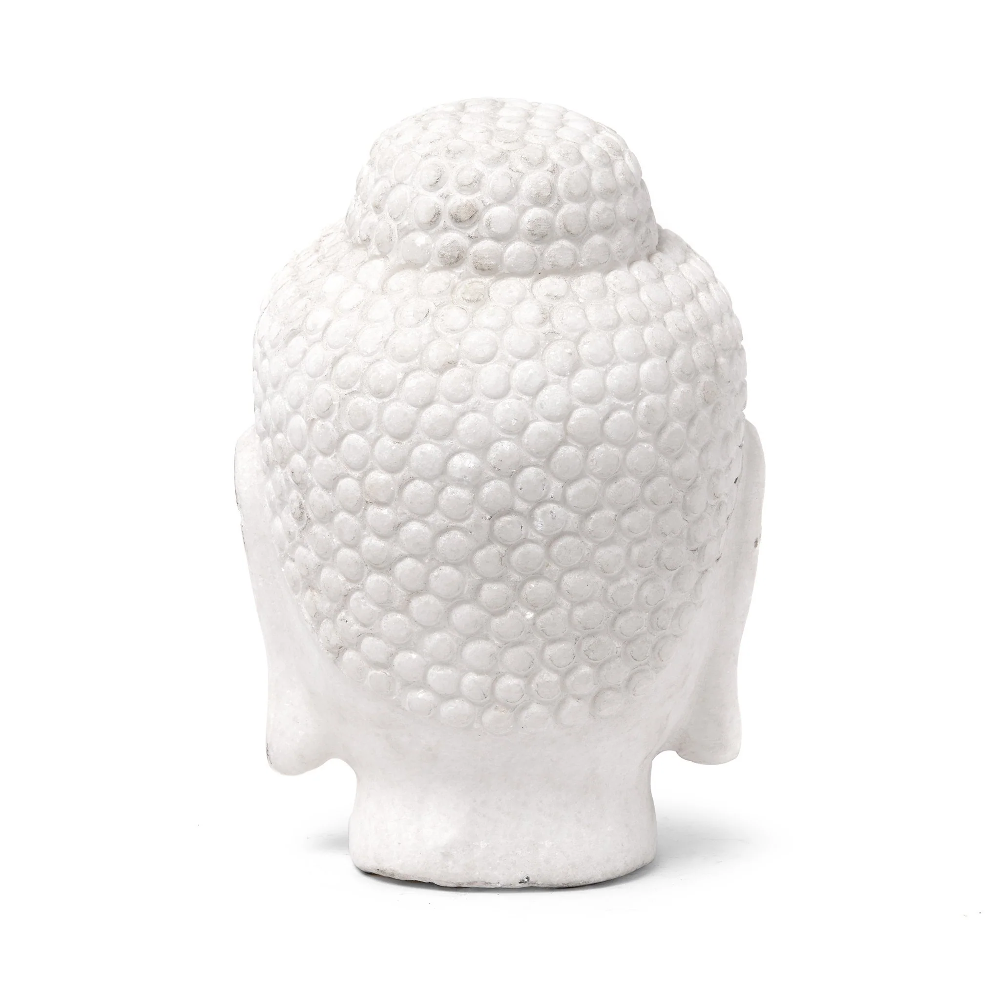 Carved Buddha Head - White Marble - Image 5