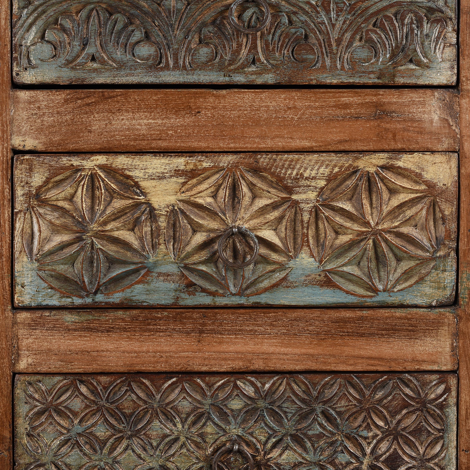 Painted Chest Of 10 Drawers Made From Reclaimed Teak - Image 5