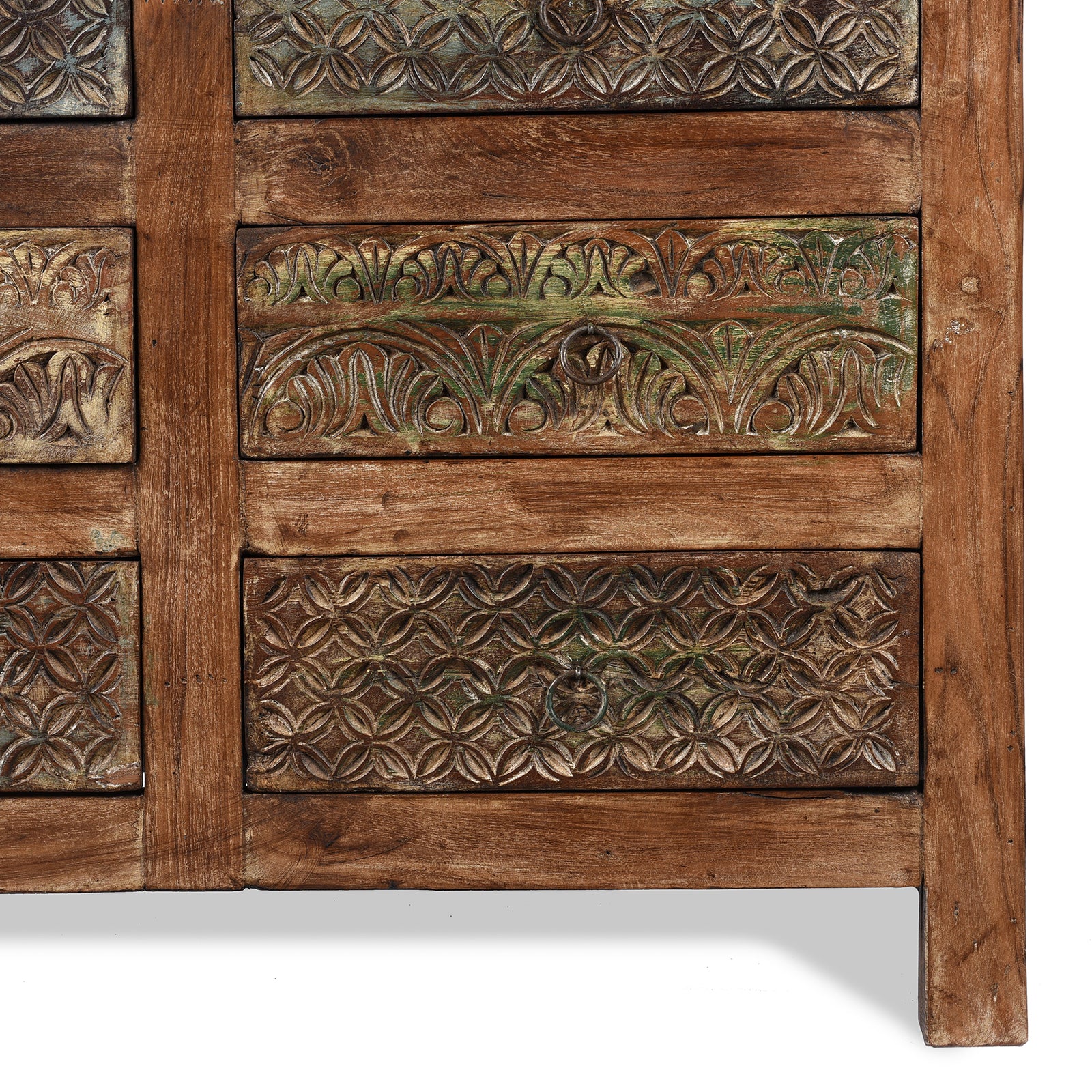 Painted Chest Of 10 Drawers Made From Reclaimed Teak - Image 6
