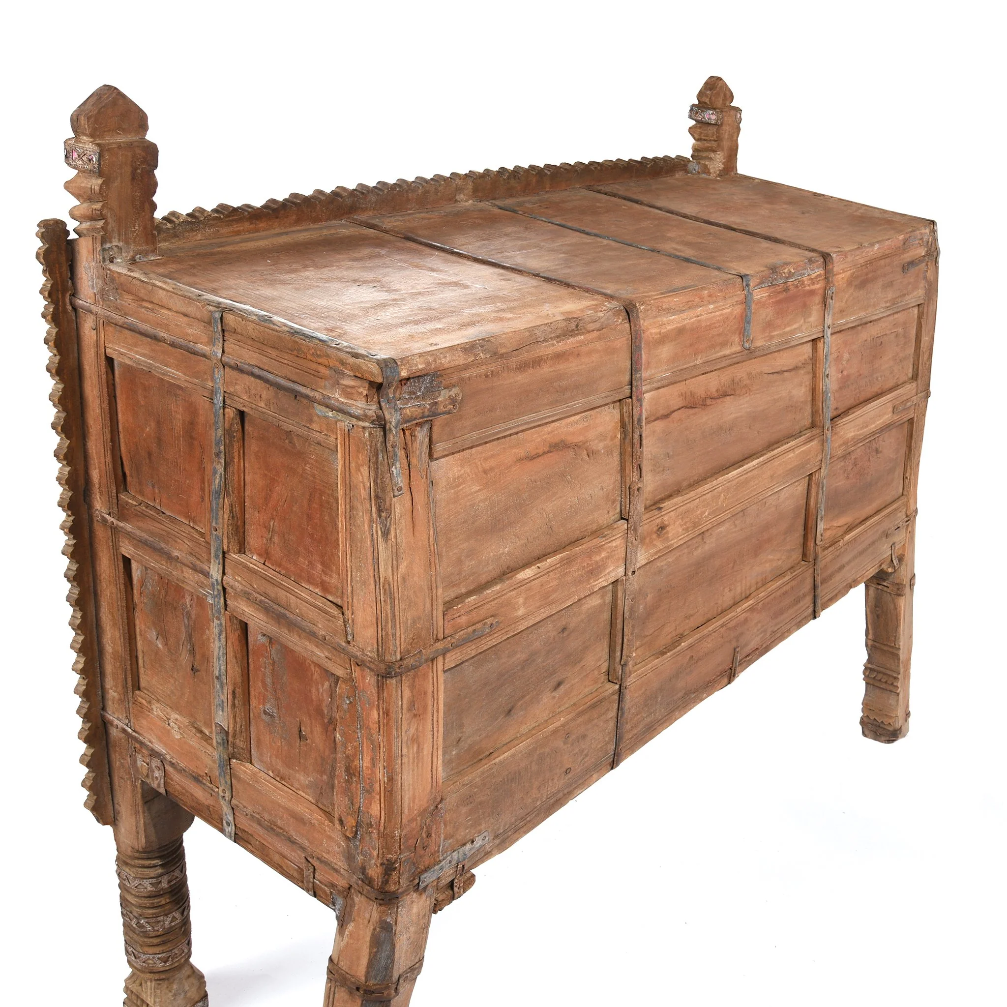 Carved Teak Damchiya Chest From Kutch - Ca 1920 - Image 10