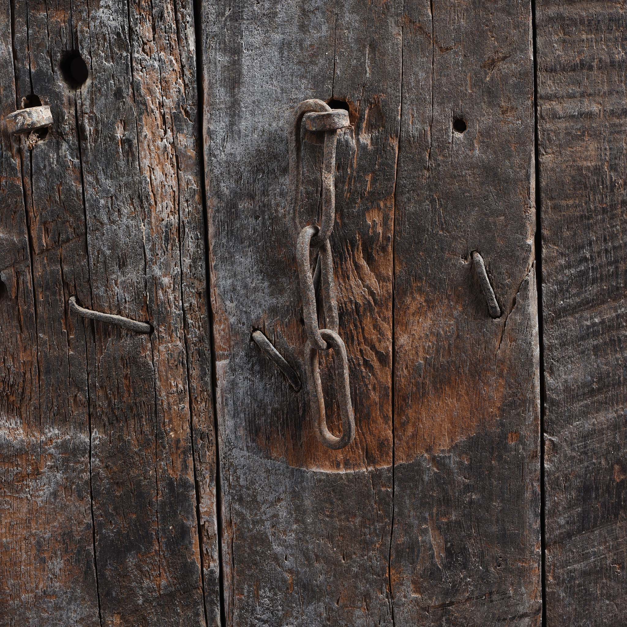 Carved Floral Painted Teak Window Shutter From Gujarat - 19thC - Image 8