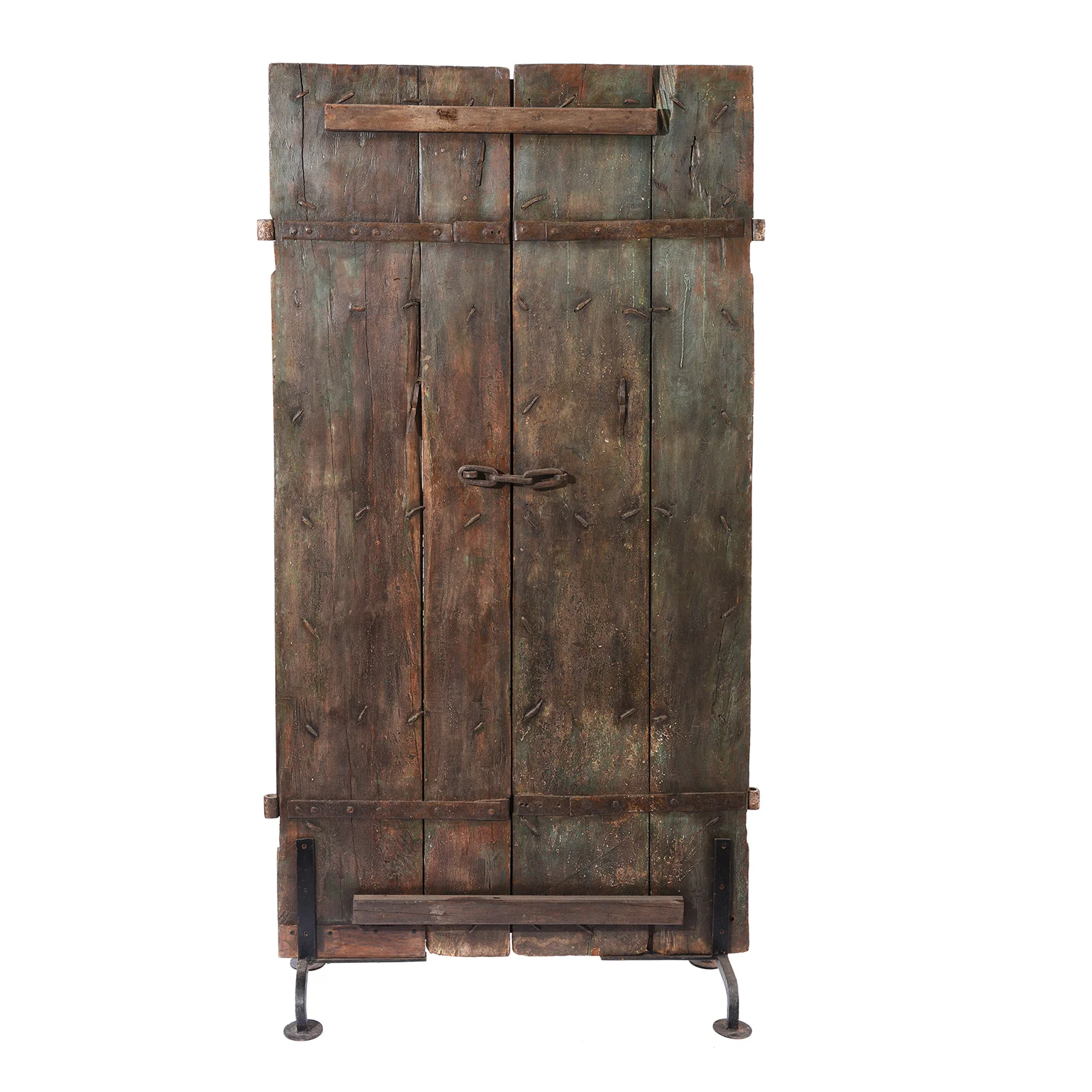 Carved Door With Original Paint From Gujarat - 19th Century - Image 10
