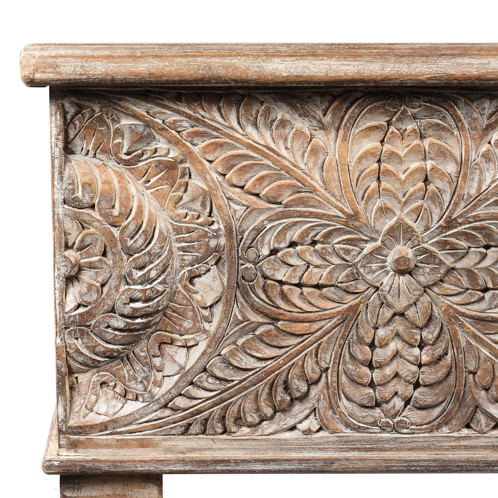 Carved Blanket Chest Made From Painted Teak & Mango Wood - Image 3