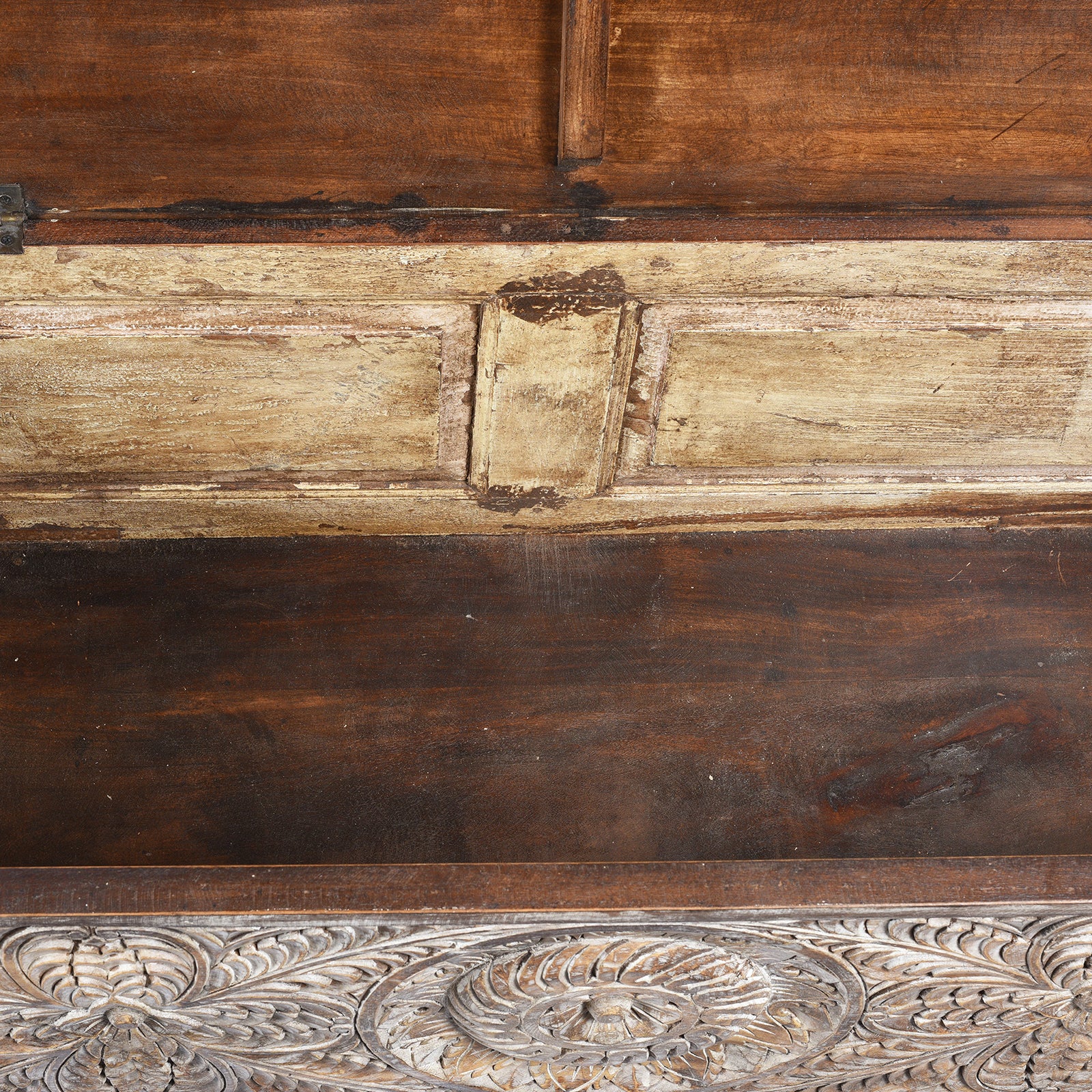 Carved Blanket Chest Made From Painted Teak & Mango Wood - Image 6