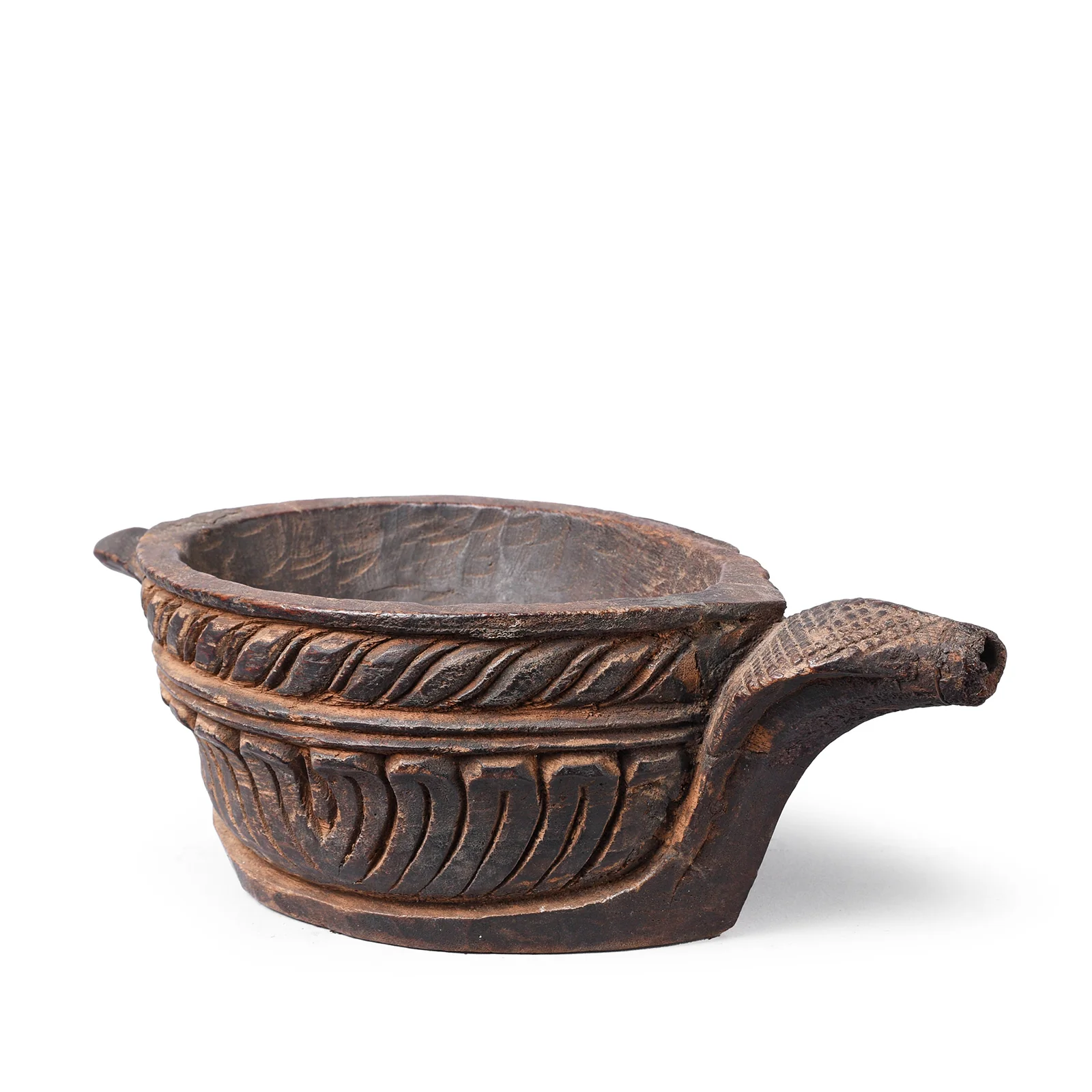 Carved Indian Opium Grinder (Kharal) -19thC