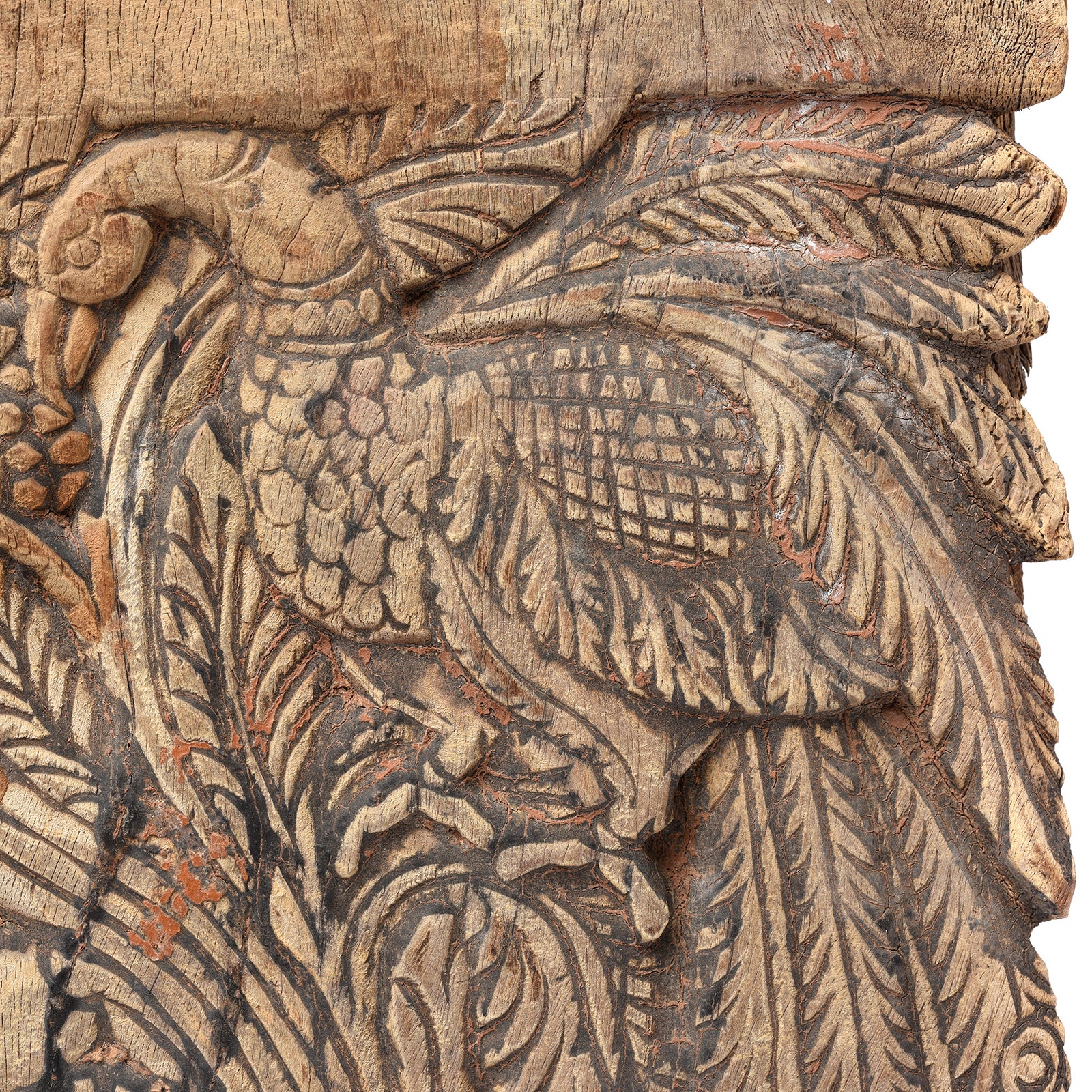 Carved Peacock Panel From A Ratha Yatra Chariot - 19thC - Image 3