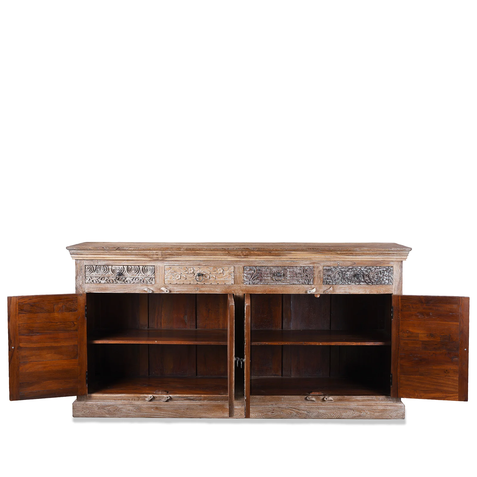 Carved Sideboard Made From Reclaimed Teak - Image 3