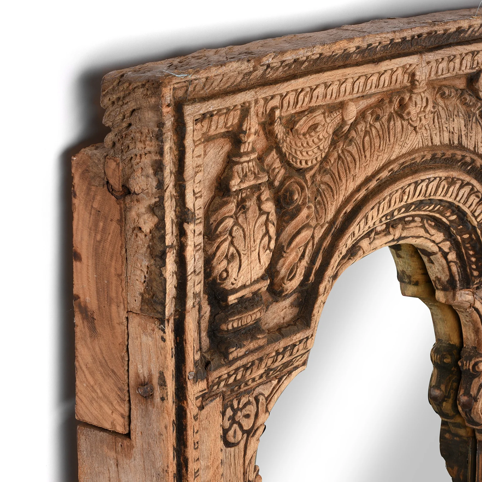 Carved Rosewood Window Mirror From Hyderabad - 18thC - Image 3