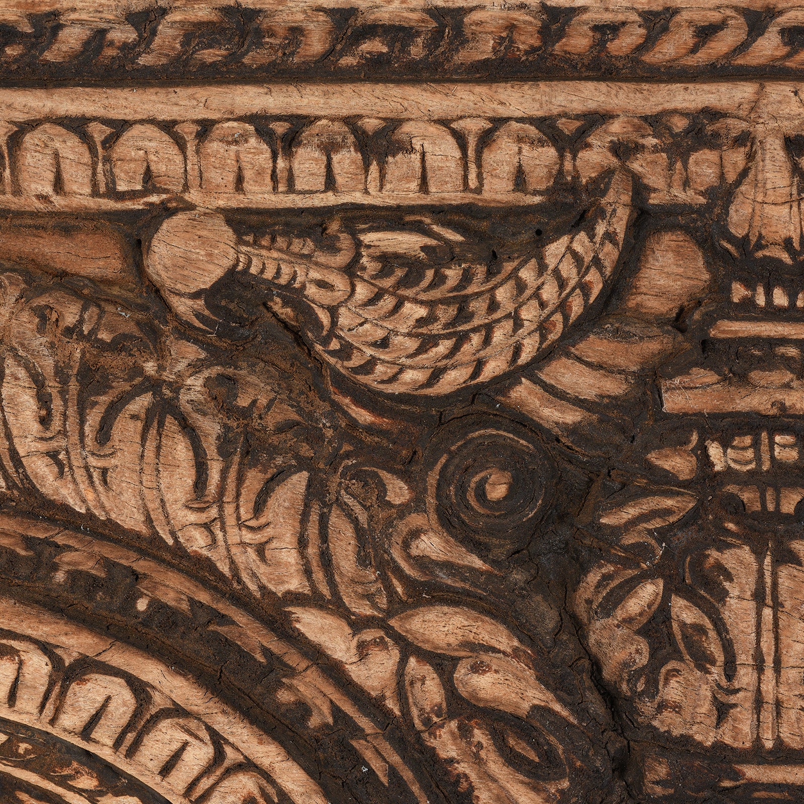 Carved Rosewood Window Mirror From Hyderabad - 18thC - Image 5