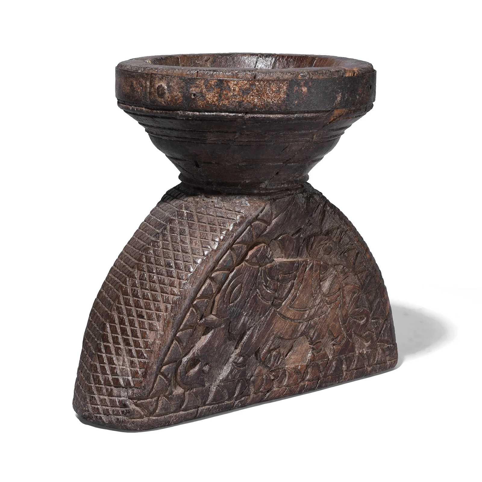 Carved Teak Seed Drill From Gujarat - Ca 1920 - Image 3