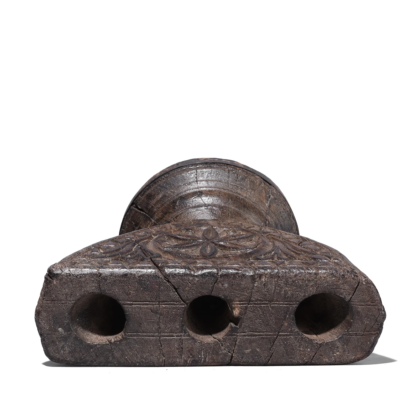 Carved Teak Seed Drill From Gujarat - Ca 1920 - Image 4