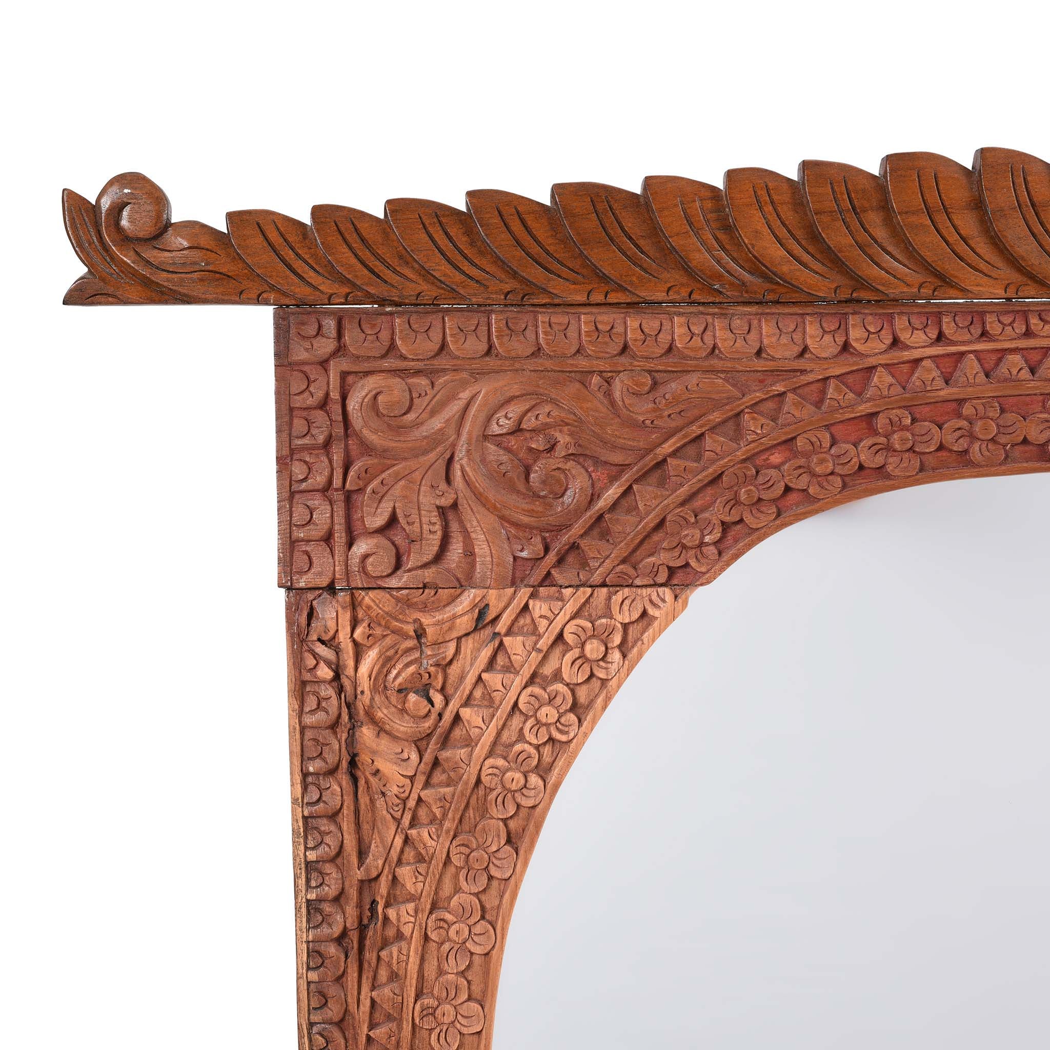 Decorative Indonesian Teak Mirror Frame - Image 2