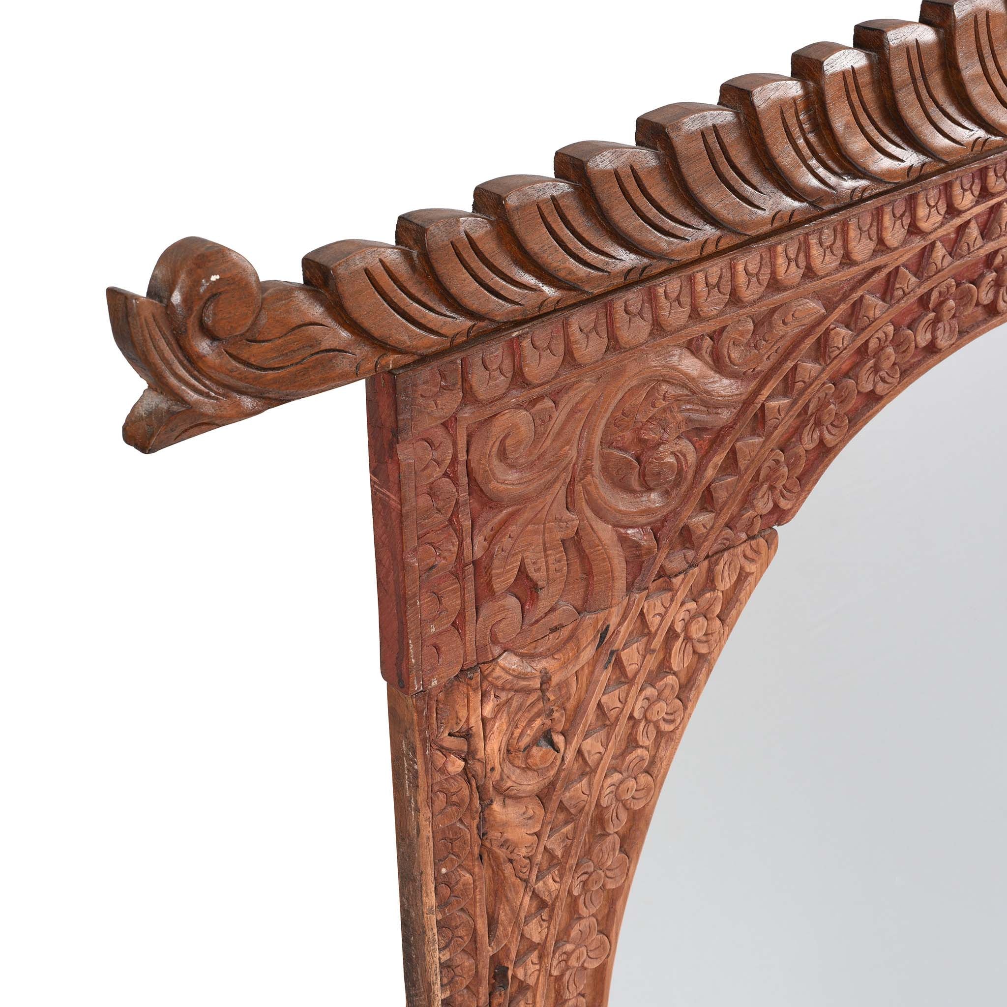 Decorative Indonesian Teak Mirror Frame - Image 4