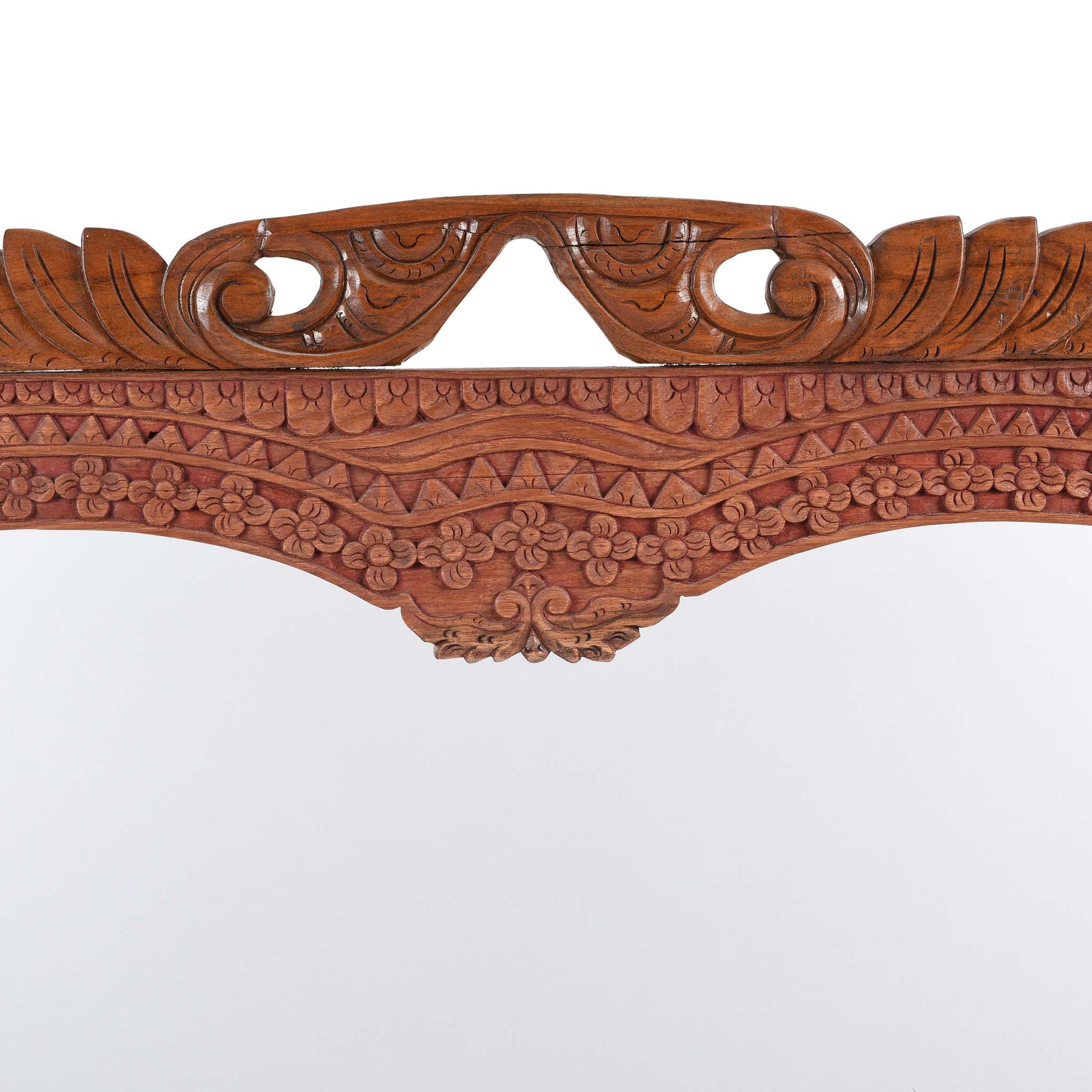 Decorative Indonesian Teak Mirror Frame - Image 5