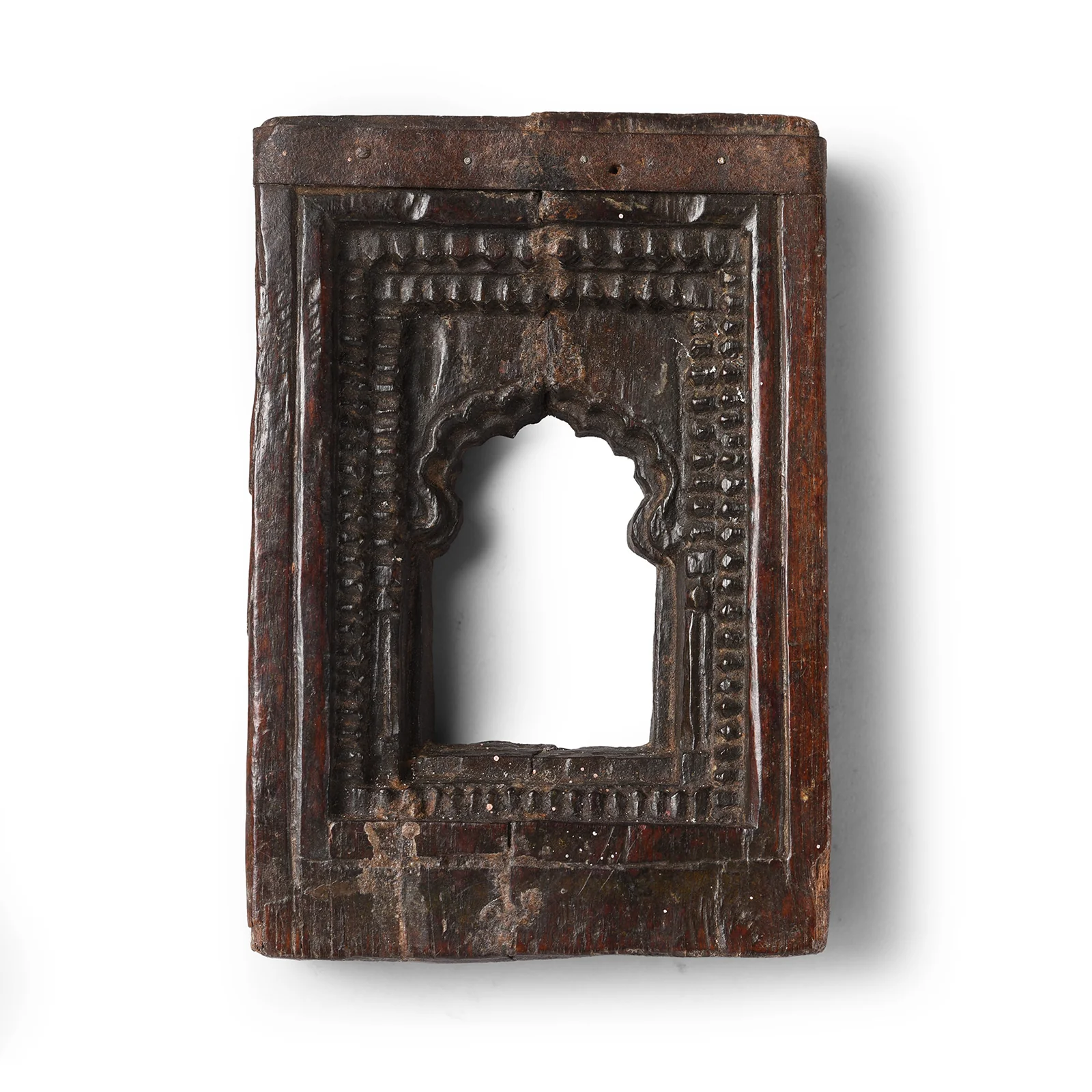 Carved Teak Votive Panel From Andrah Pradesh - 19thC