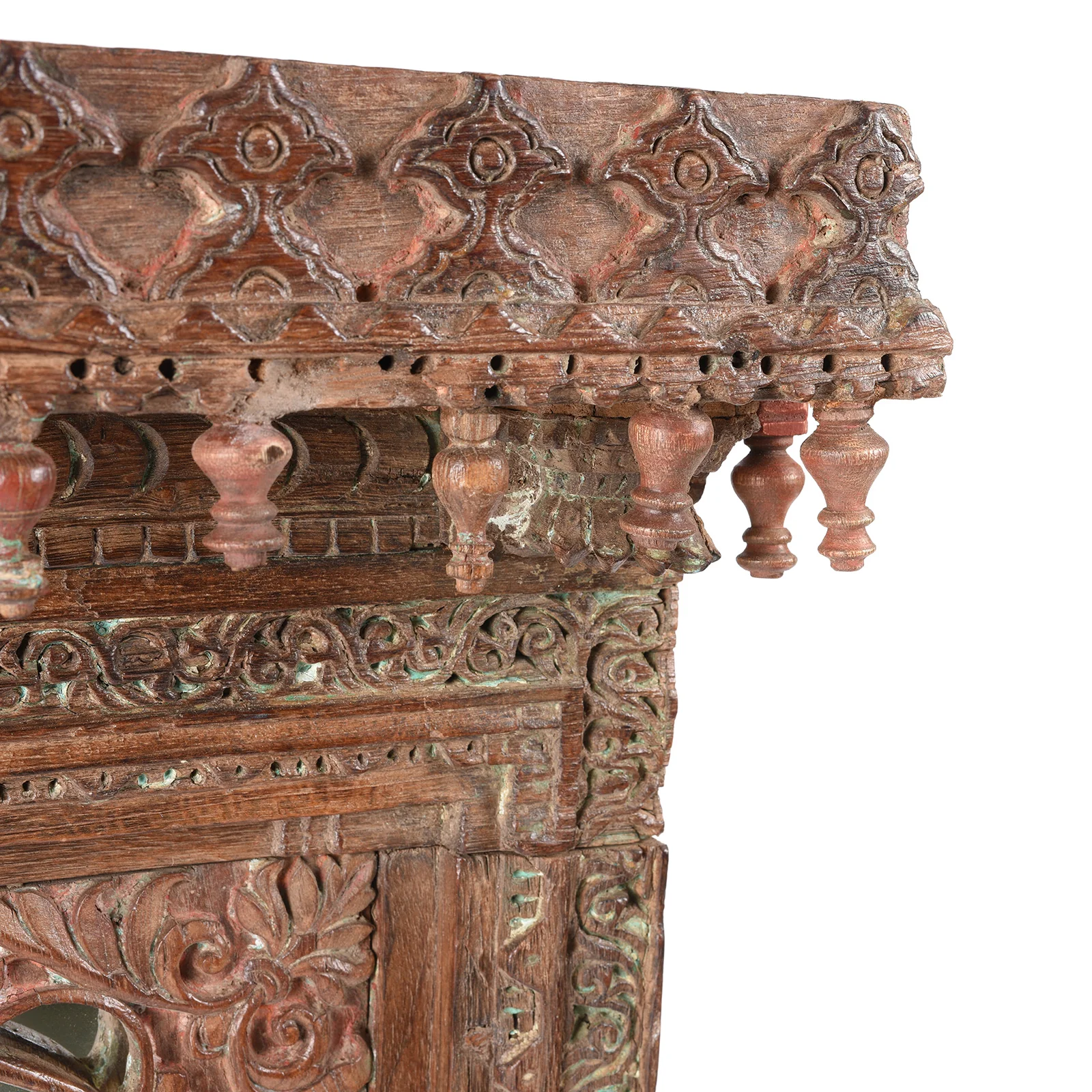 Carved Indian Window Mirror From Kutch - 19thC (52 x 68cm) - Image 2