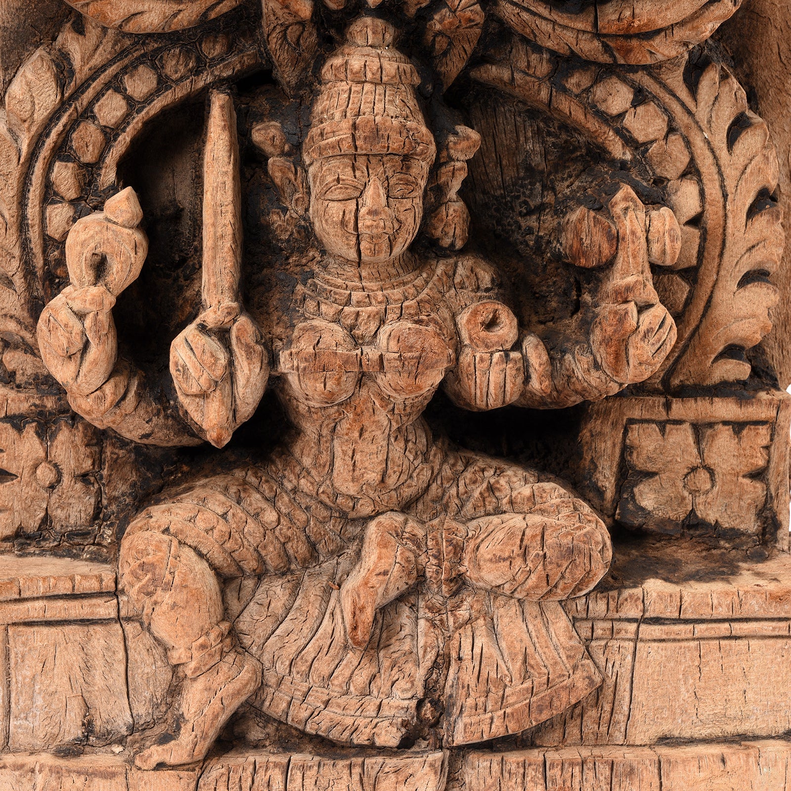 Carved Teak Chariot Carving Of Lakshmi - 18thC - Image 2