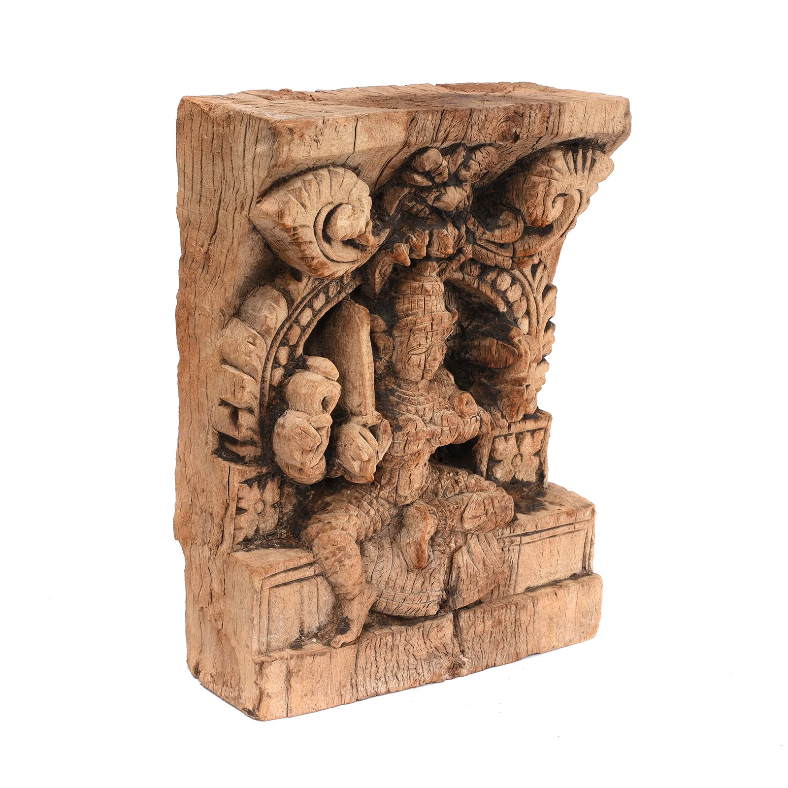 Carved Teak Chariot Carving Of Lakshmi - 18thC - Image 3