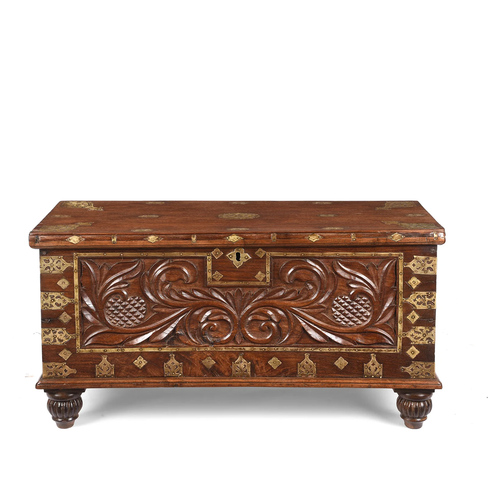 Carved Malabar Chest From Kutch - Ca 1900