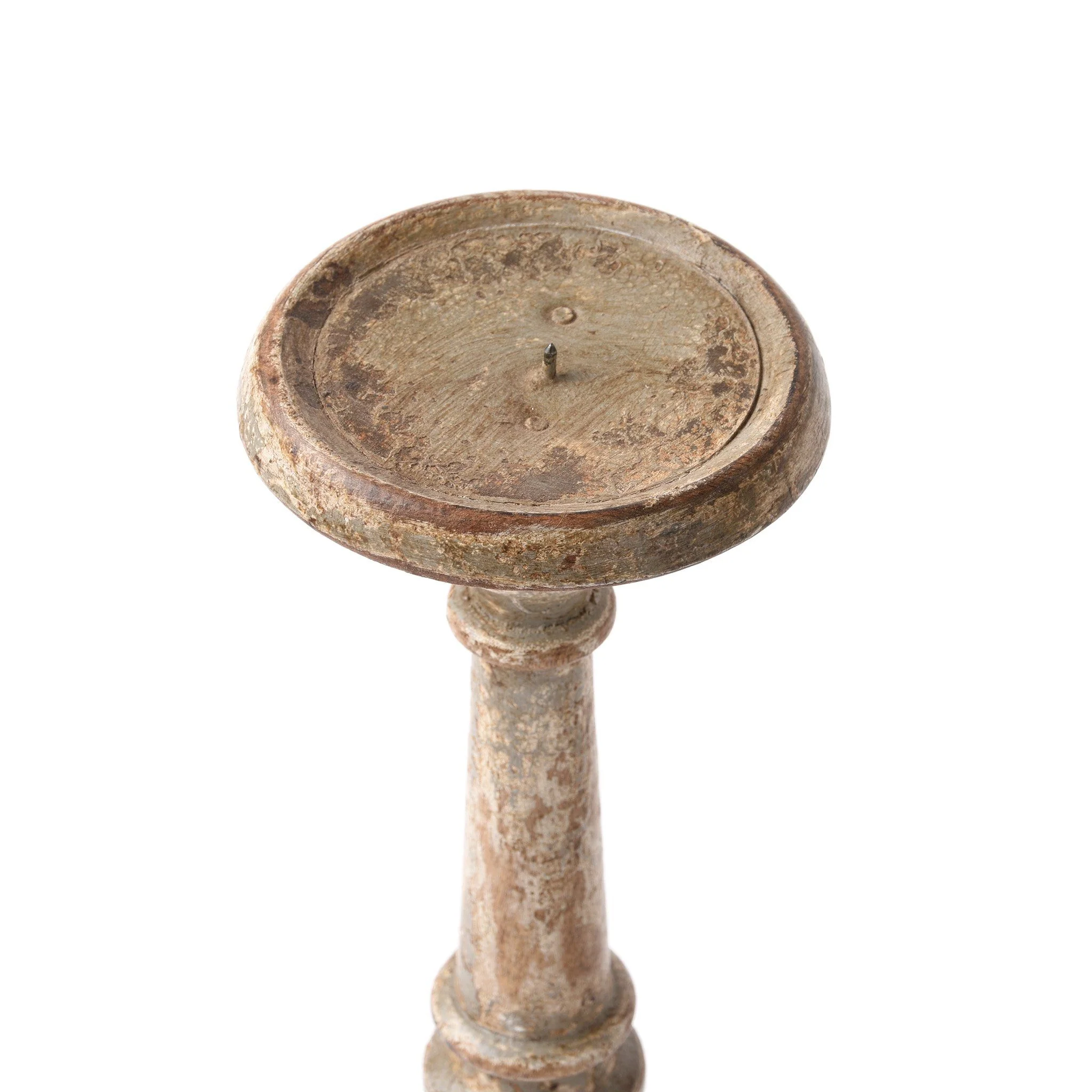 Carved Mango Wood Candlestick From Rajasthan - Image 2