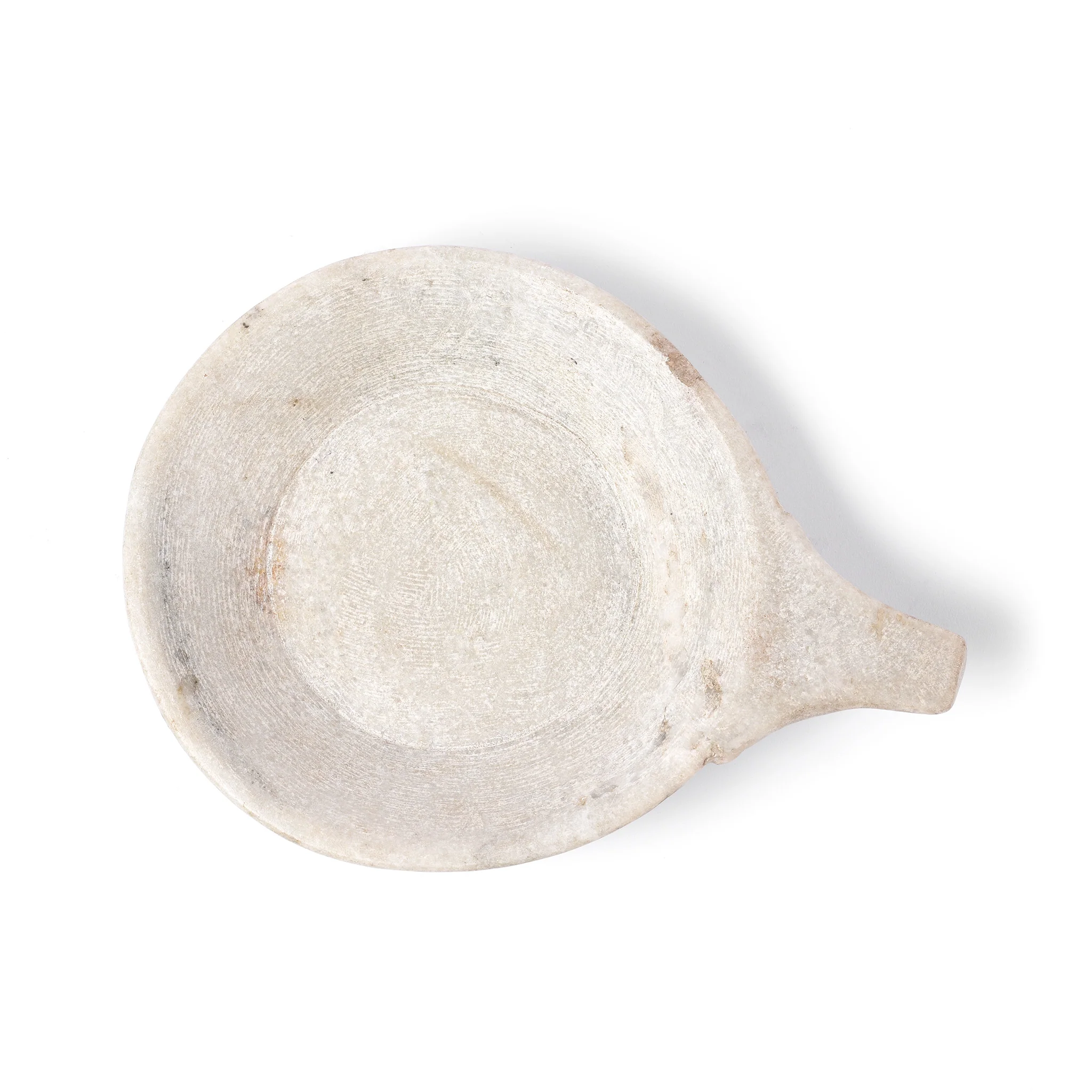 Carved Marble Bowl With Handle From Rajasthan - Image 3