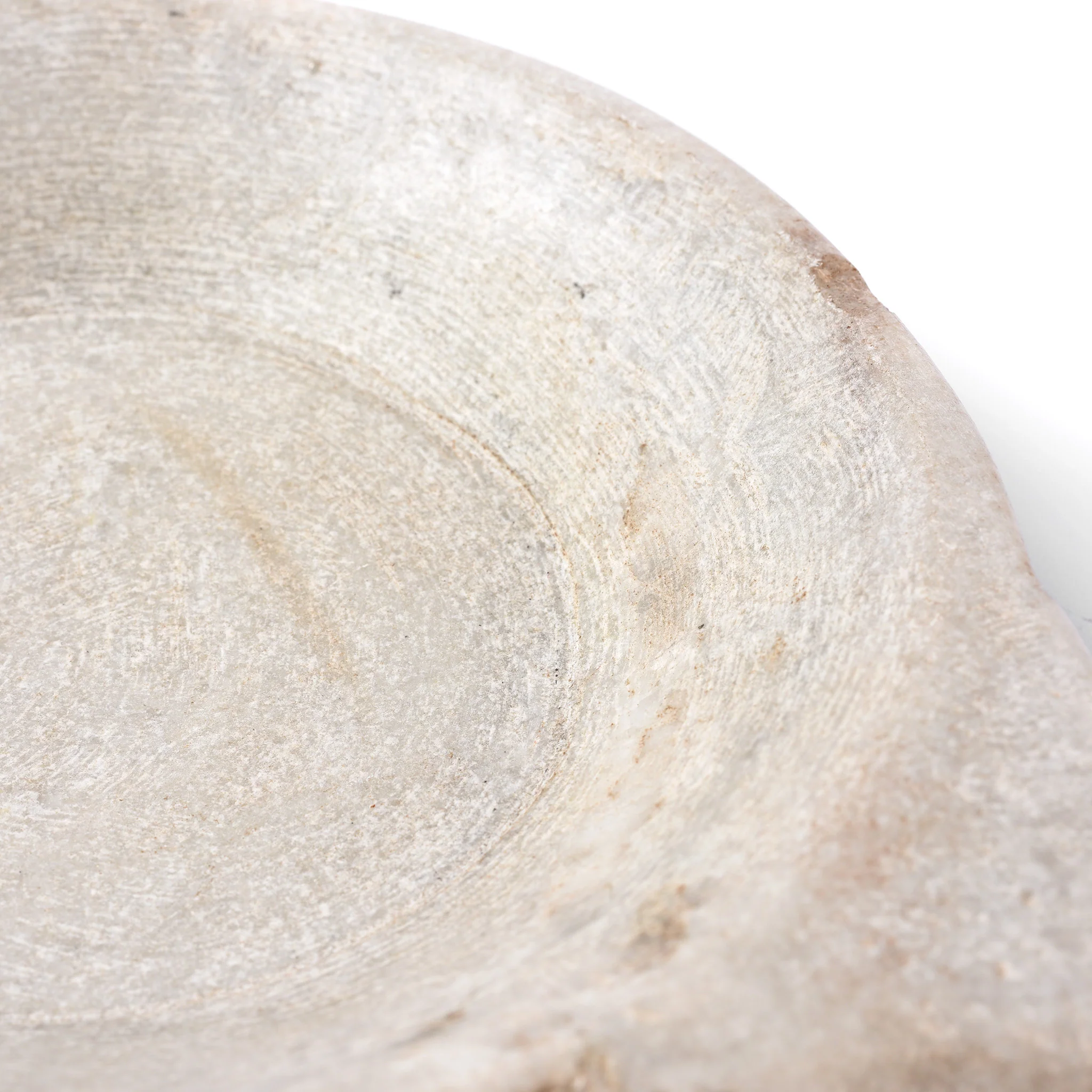 Carved Marble Bowl With Handle From Rajasthan - Image 4